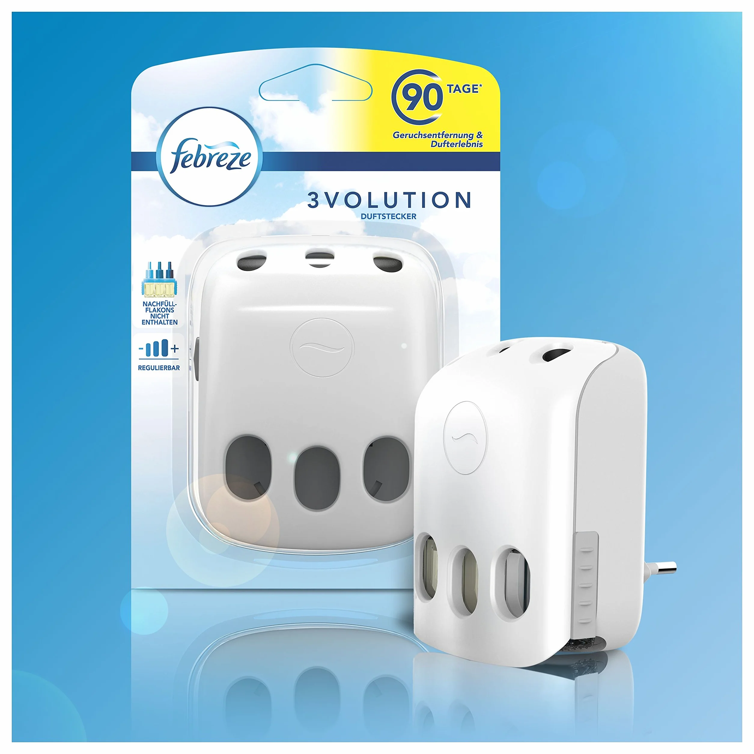 Febreze 3Volution zatyczka zapachowa, zapach do pomieszczeń i odświeżacz powietrza, naprzemienne zapachy, zwalczanie zapachów