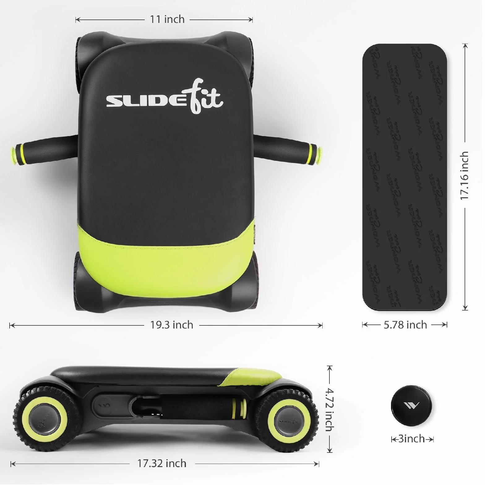 Wonder Core Slide Fit: Ab Roller Maszyna do ćwiczeń Trening podstawowy w domu Gry fitness Rolka koła Ab do domowej siłowni Aplikacja do treningu osobistego Trening deskorolki