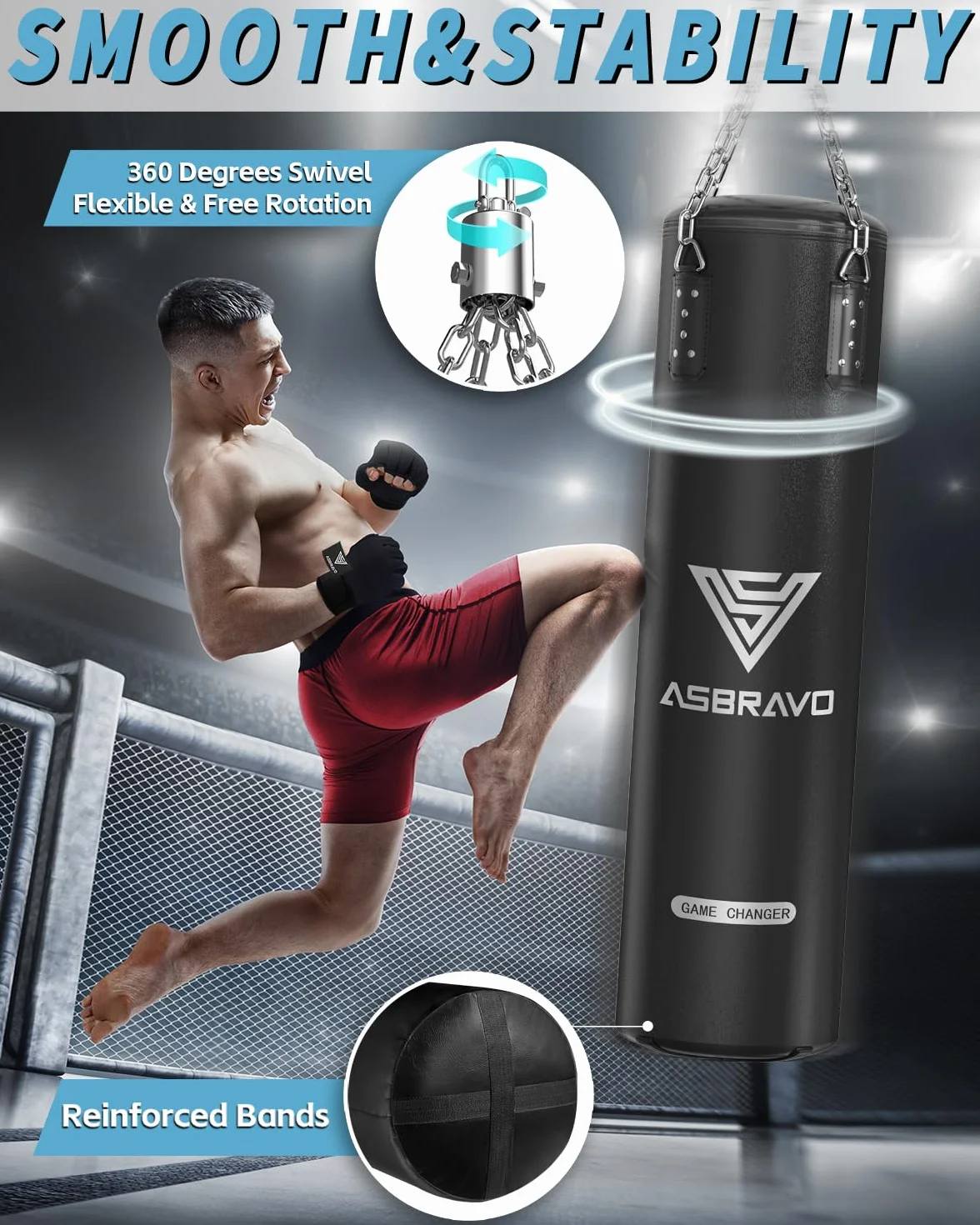 Worek bokserski 1,2 m PU Heavy Boxing Bag Set 350 ml rękawice do MMA Muay Thai Kickboxing