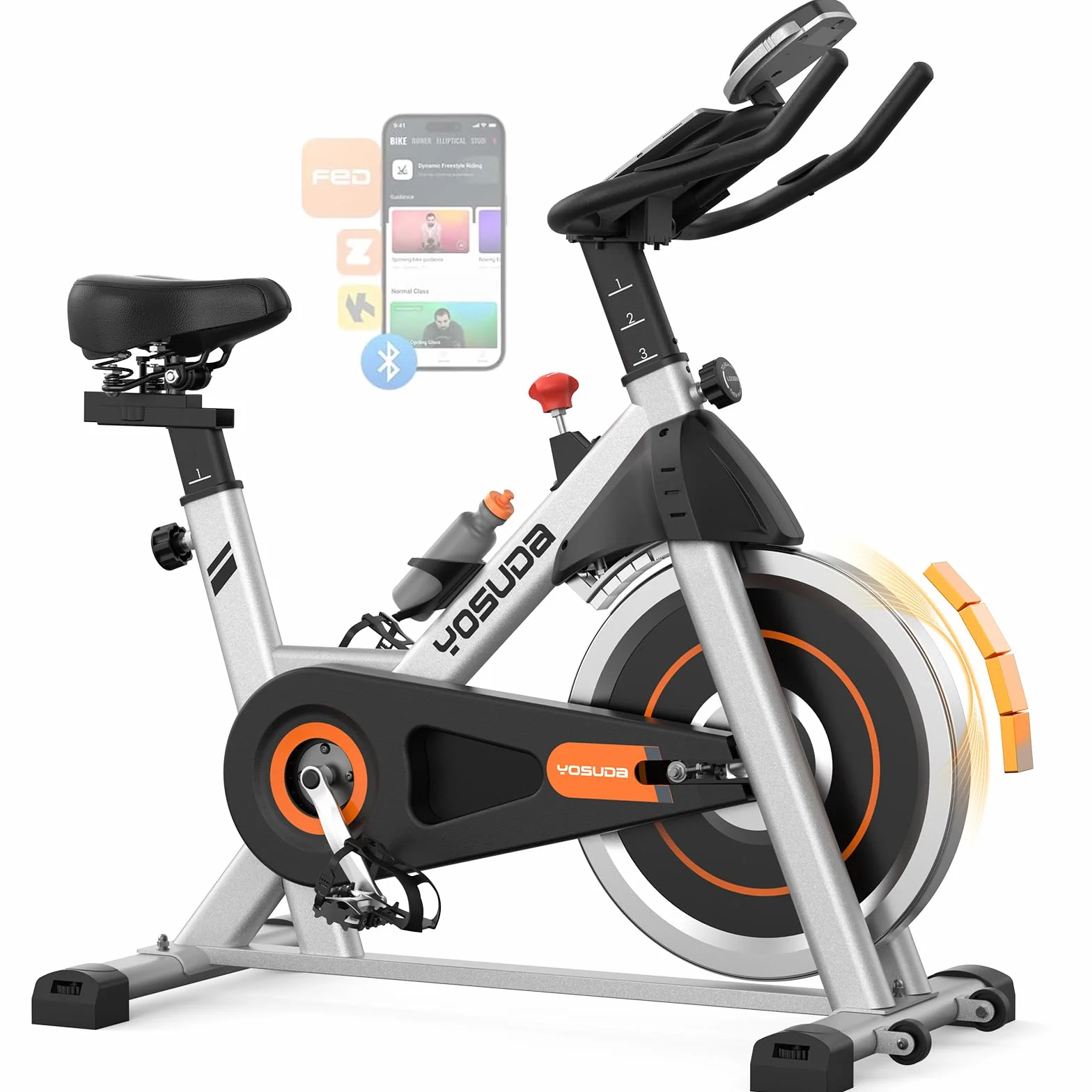 YOSUDA magnetyczny rower stacjonarny z uchwytem na tablet i poduszką