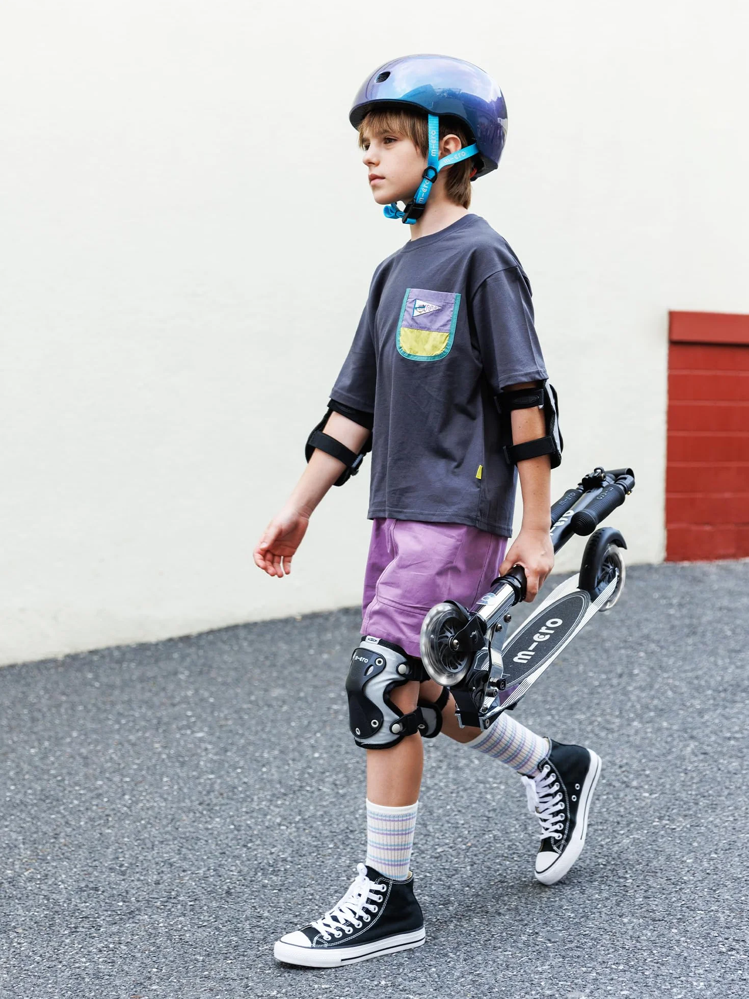 Micro | Micro Sprite LED Scooter 2 Wheels Kids | Skuter i składane uchwyty | Koła z oświetleniem LED | Lekki i regulowany w wysokości | +5 lat | Chłopcy i dziewczęta