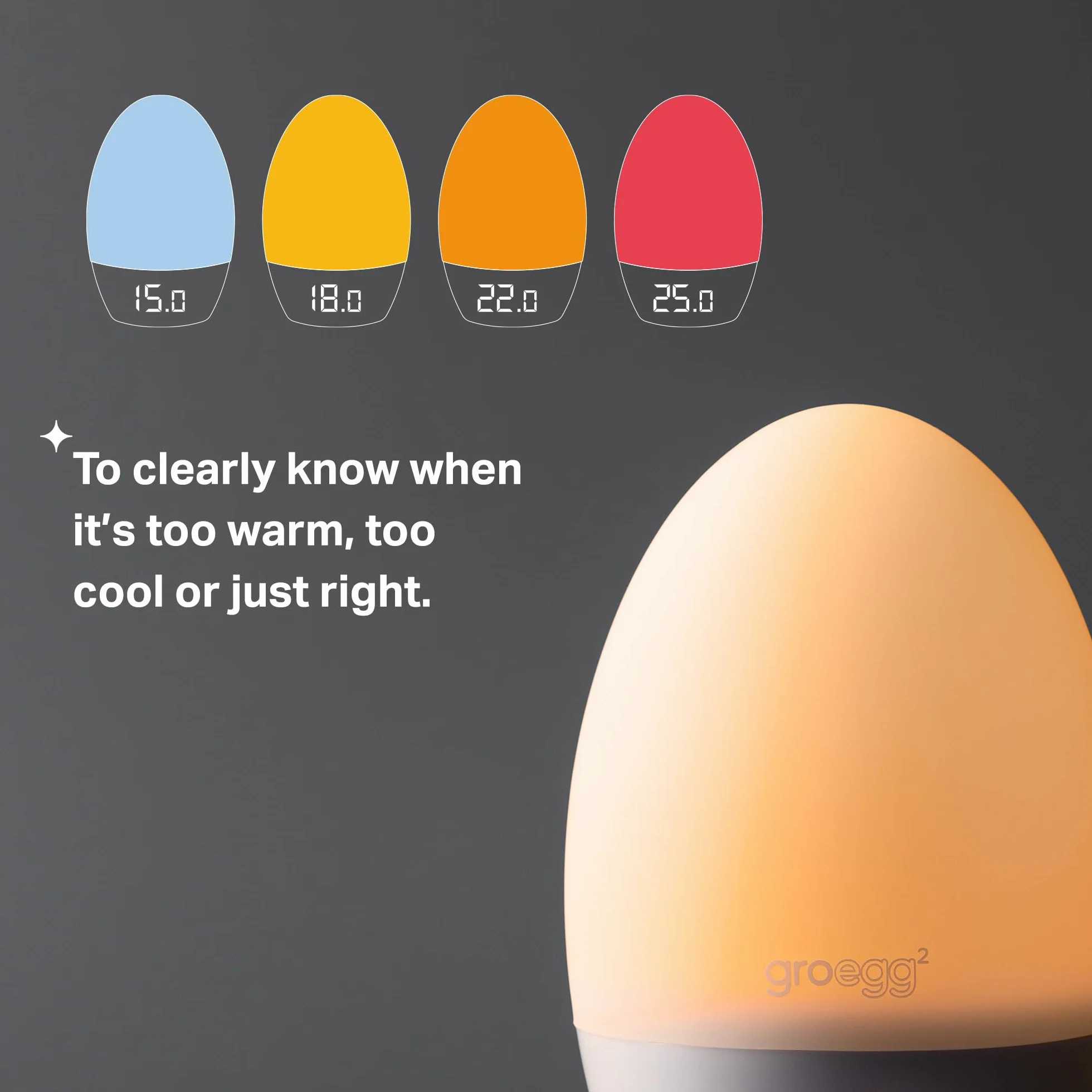 Tommee Tippee GroEgg2 Digital Colour Changing Room Thermometer and Night Light, USB Powered