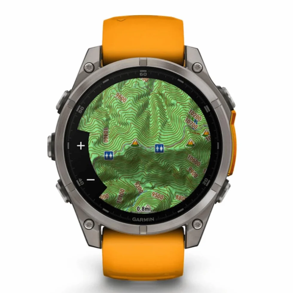 GARMIN FENIX 8-47 mm, AMOLED, SAPPHIRE TITANIUM ZE SPARKORANGE/GRAFITOWYM PASEM SILIKONOWYM
