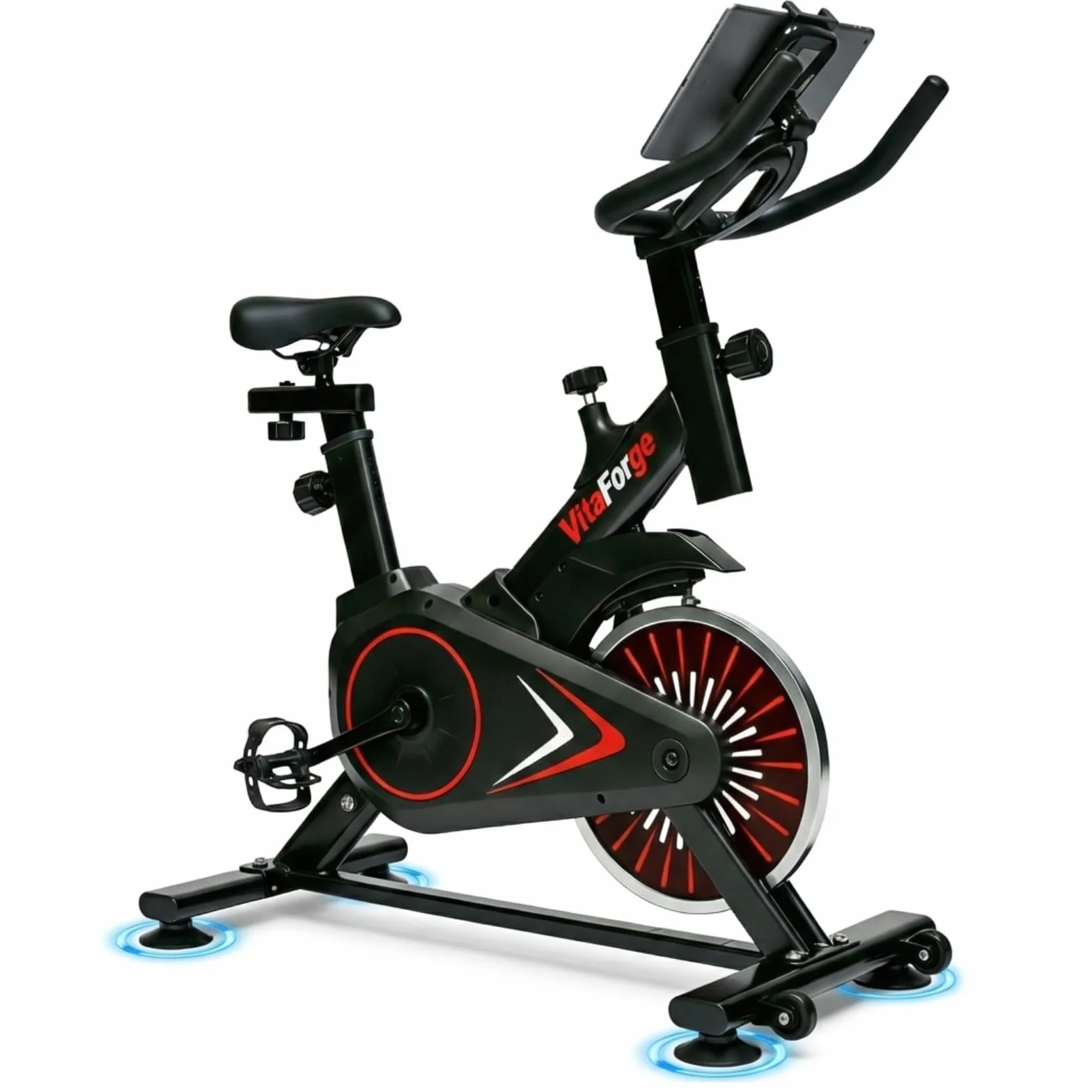 Domowy rower stacjonarny cichy z regulowanym oporem magnetycznym, regulowaną wysokością, sprzęt do treningu cardio w domu, z uchwytem na tablet, wytrzymały i przenośny rower do odchudzania i fitnessu
