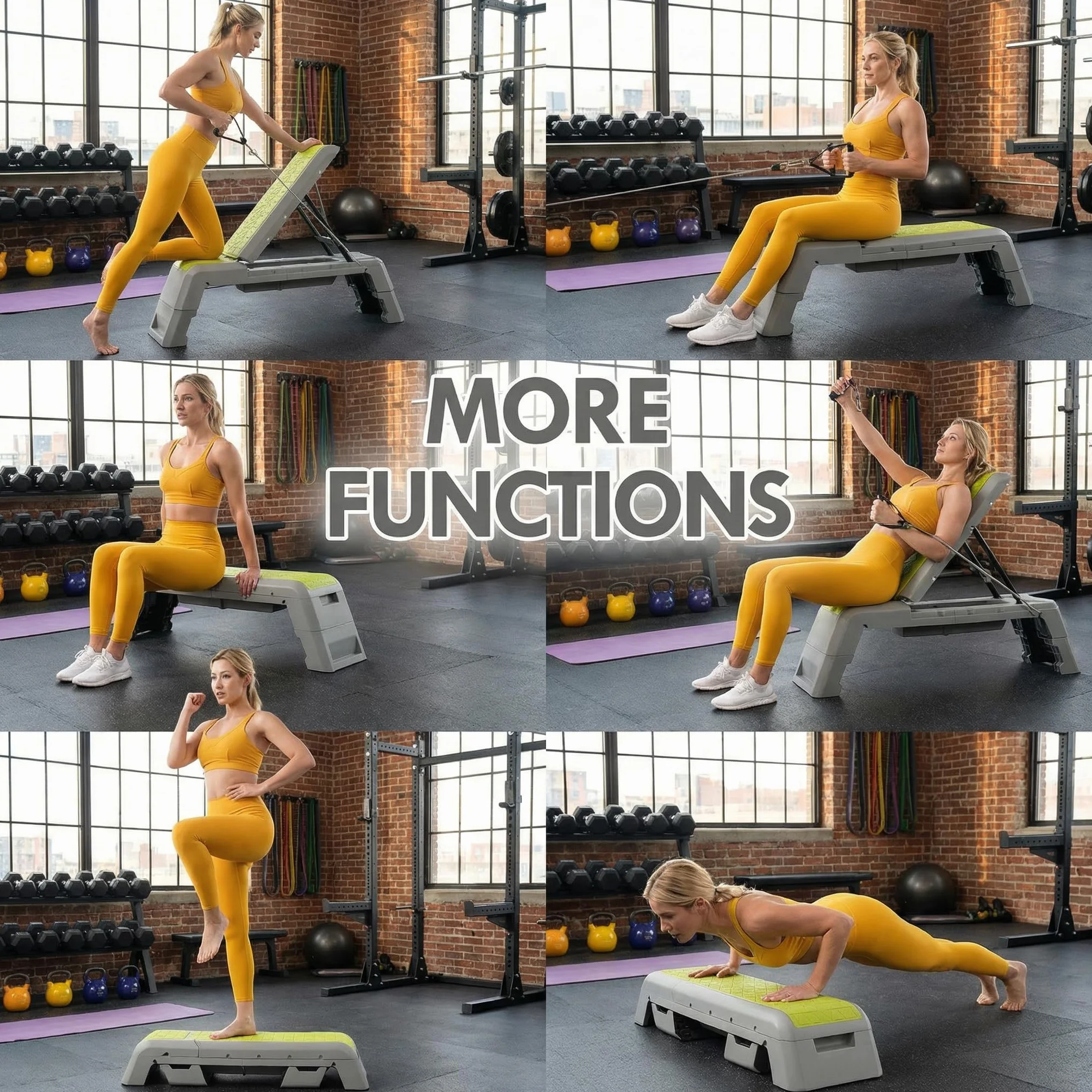 leikefitness Wielofunkcyjna deska aerobowa ze sznurkiem, platforma treningowa, regulowana ławka do hantli, profesjonalny sprzęt fitness do domowej siłowni..