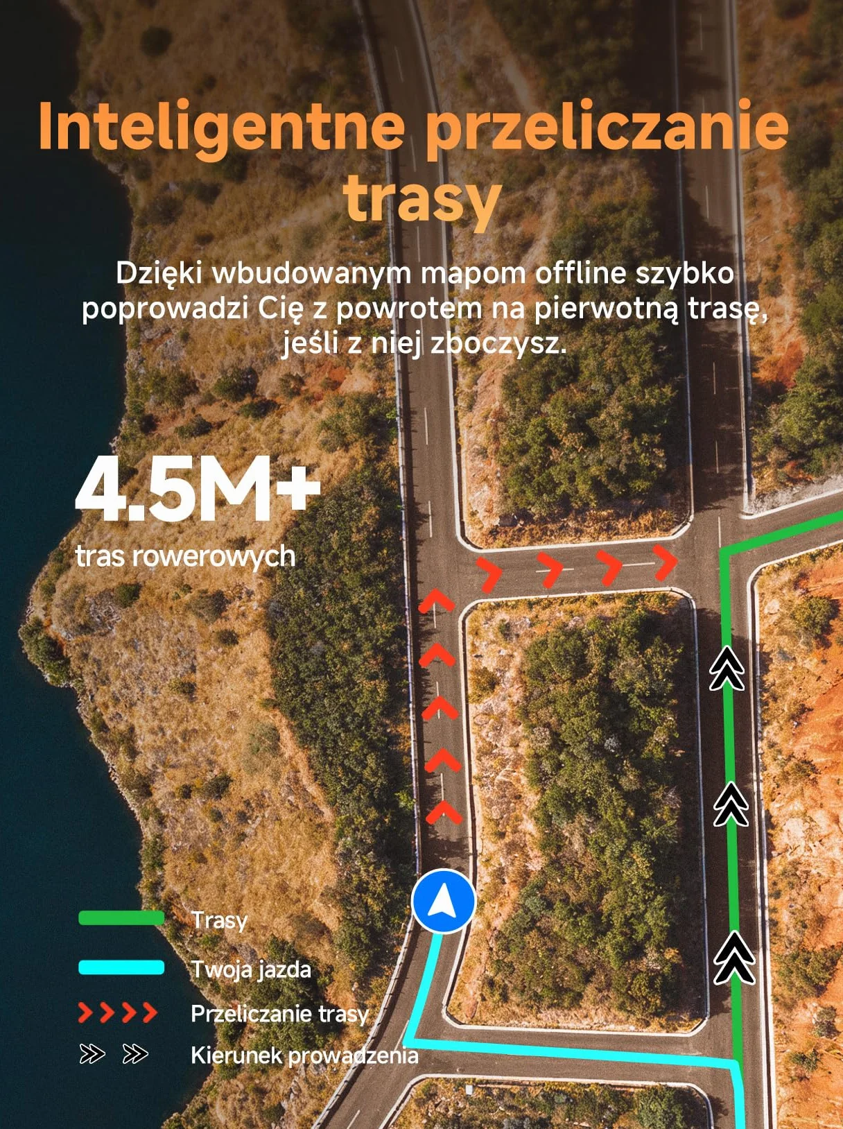 iGPSPORT BSC500 Licznik Rowerowy GPS, Ekran Dotykowy 3,3", Nawigacja Głosowa, iClimb 2.0, Elektroniczny Dzwonek i Funkcje Treningowe