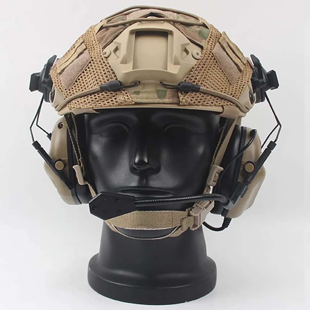Airsoft Fast Helmet Taktyczny Hełm z Zestawem Słuchawkowym Wielokamowym i Kamuflażową Kasetą Farby CS