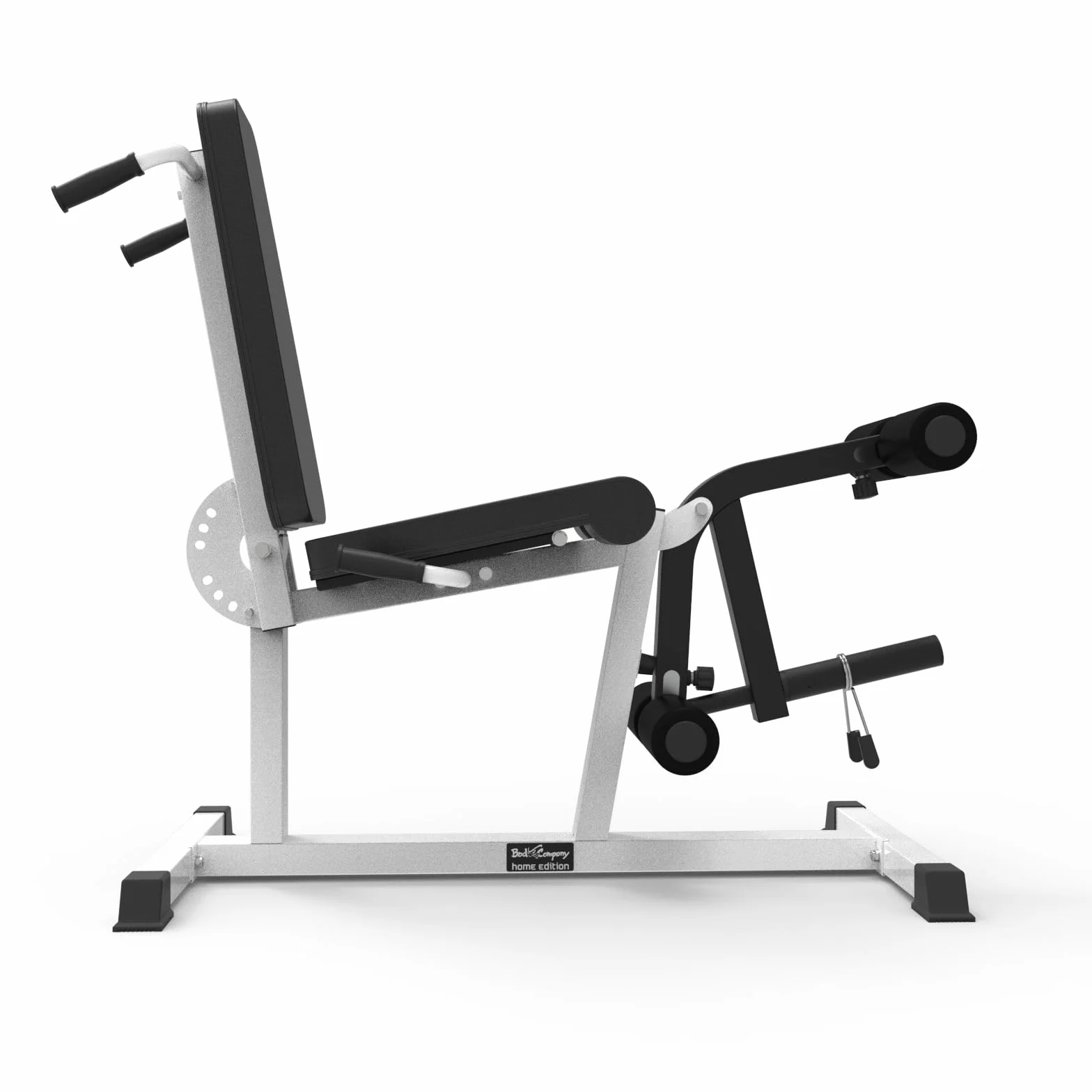 Bad Company BCA-145 przyrząd do prostowania nóg, trener ud, trener nóg do domu, kompatybilny z krążkami do hantli 30 mm i 50 mm, sprzęt fitness do domu