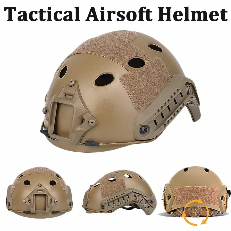 Zestaw szybkiego kasku, ochraniacz w stylu wojskowym z taktycznym zestawem słuchawkowym i pokrowcem na kask, do polowania na Airsoft Paintball na świeżym powietrzu