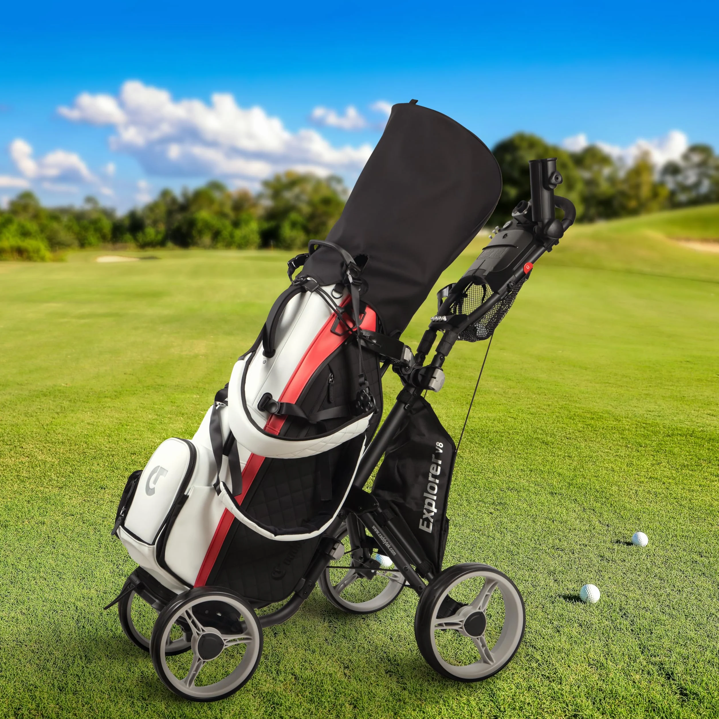 CaddyTek Explorer V8 – SuperLite 4-kołowy wózek golfowy, wersja Explorer 8