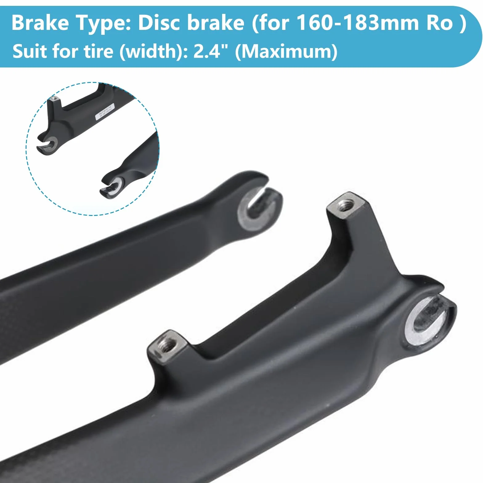 Widelec MTB z włókna węglowego 3K T800 1-1/8" 26/27,5/29" stały hamulec tarczowy 28,6 mm Threadless Straight Tube
