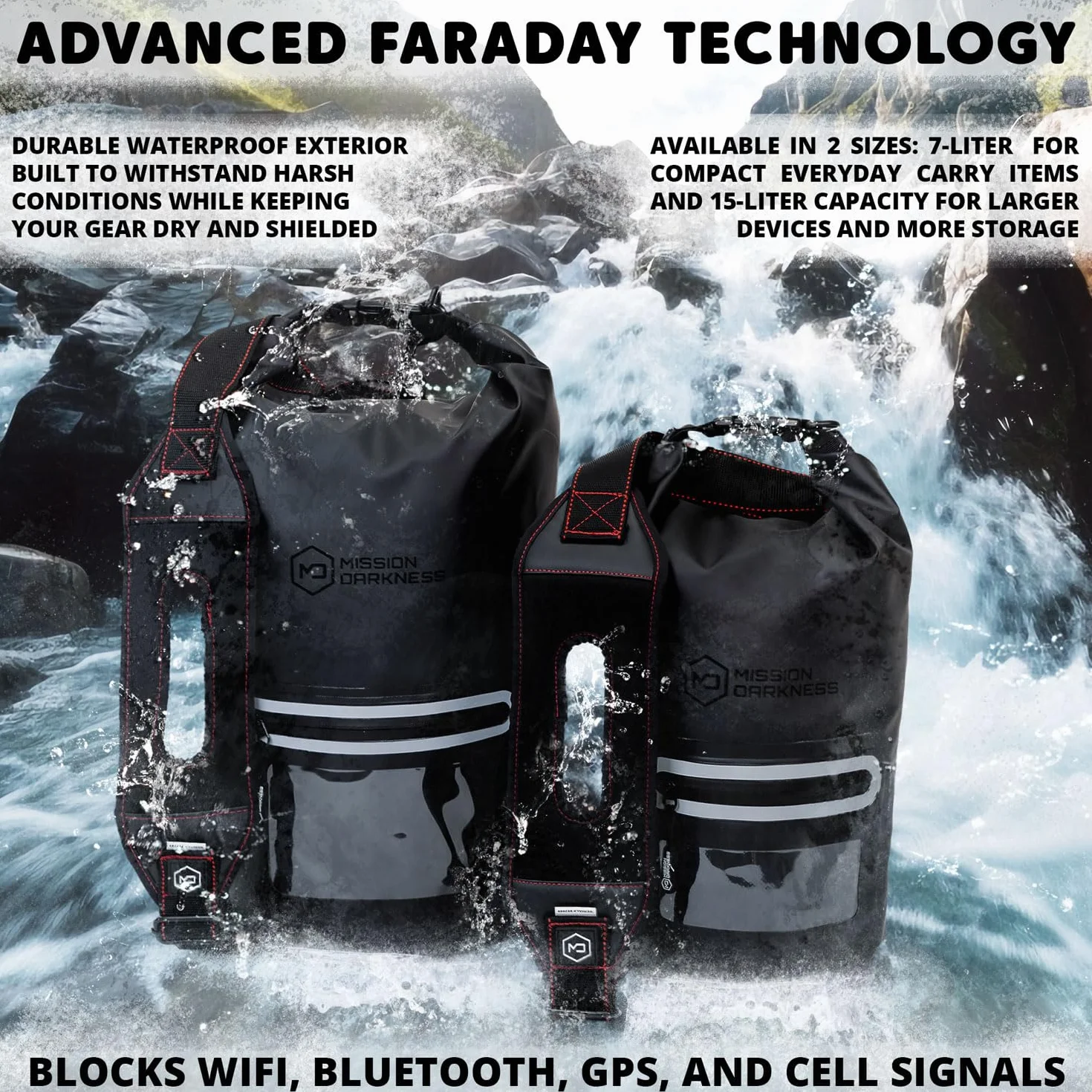 Mission Darkness Dry Shield Faraday Tote Bag 15L wodoszczelna torba ochronna blokująca sygnał