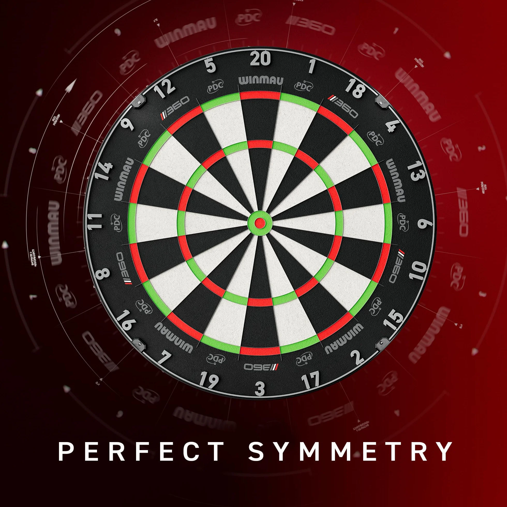 WINMAU Blade 360 Tarcza do rzutek Triple Core Carbon Pełna rotacja Symetryczna Grafika Profesjonalna tarcza do darta PDC