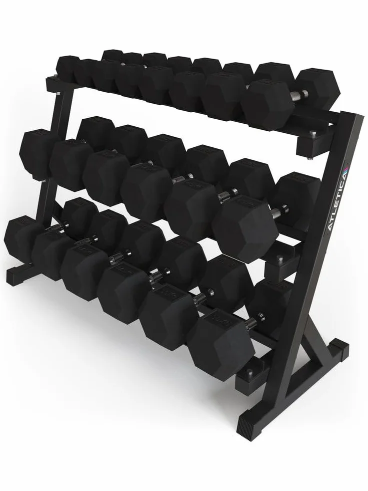 ATLETICA HellHound półka na krótkie hantle | Storage Rack | stabilna konstrukcja na maks. 22 krótkie hantle | dostosowane do dużych ciężarów | mała głębokość
