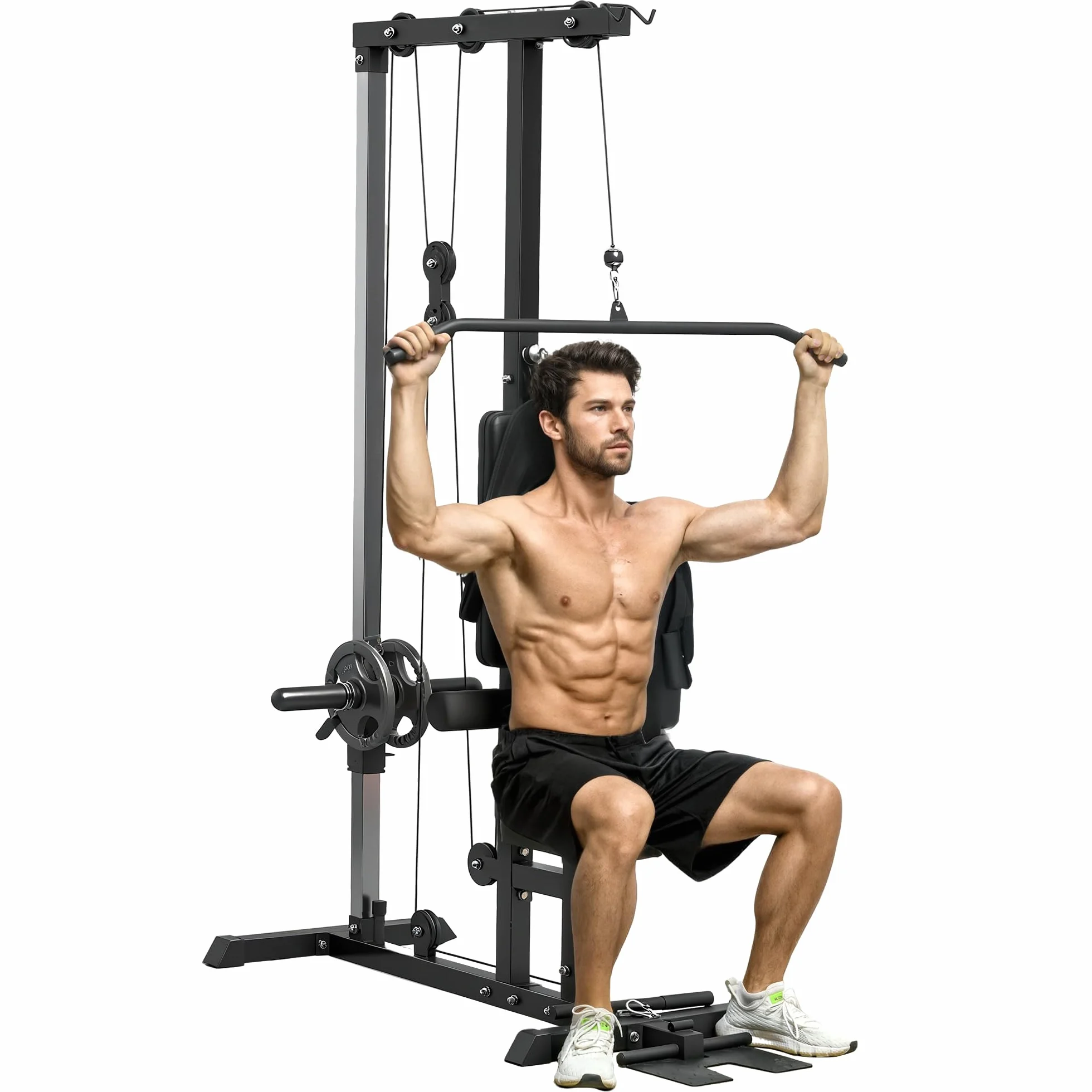 SPORTNOW Stacja do treningu siłowego do domu, wielofunkcyjna stacja fitness z drążkiem do podciągania, do 50 kg, sprzęt fitness do treningu siłowego w domu