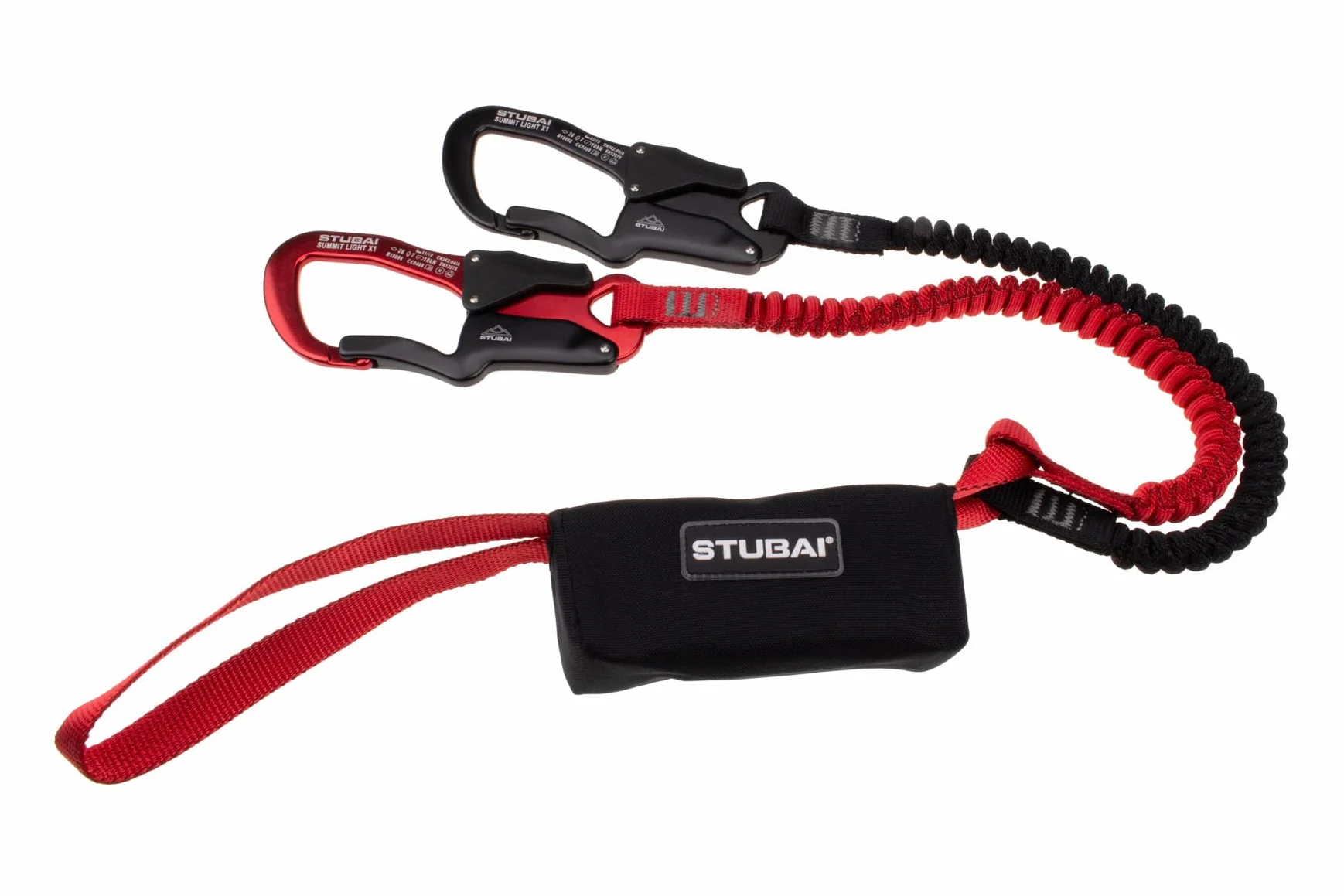 SUMMIT LIGHT Xi1 Klettersteig-Set, Sonderedition ohne Metallrastpunkt, inkl. 2x Summit Light Karabiner (1x Rot & 1x Schwarz)