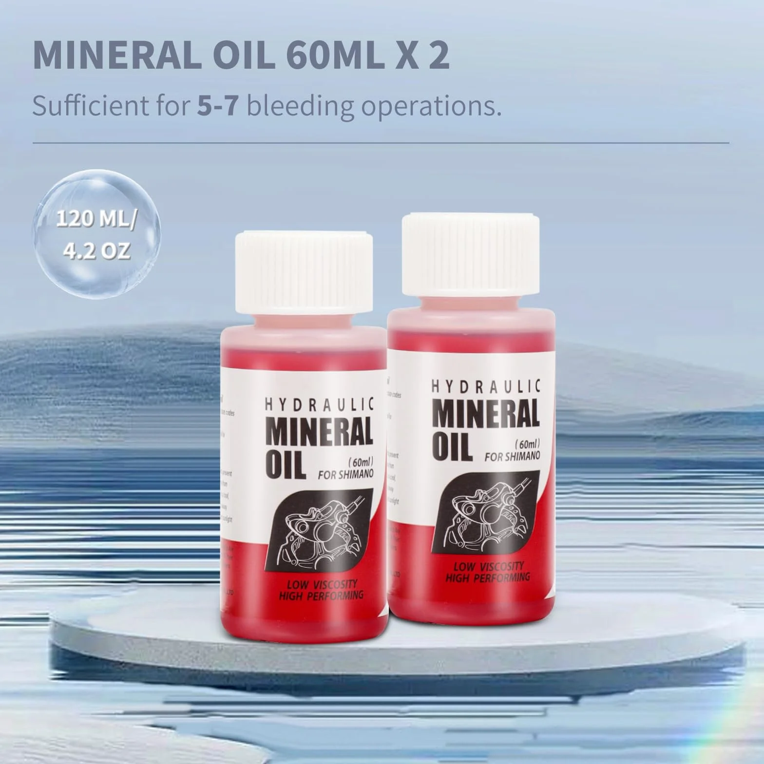 Olej mineralny do hamulców rowerowych o wysokiej wydajności, 120 ml, idealny do hydraulicznych układów hamulcowych Shimano i Tektro, płyn hamulcowy do hydraulicznych hamulców tarczowych MTB/rower