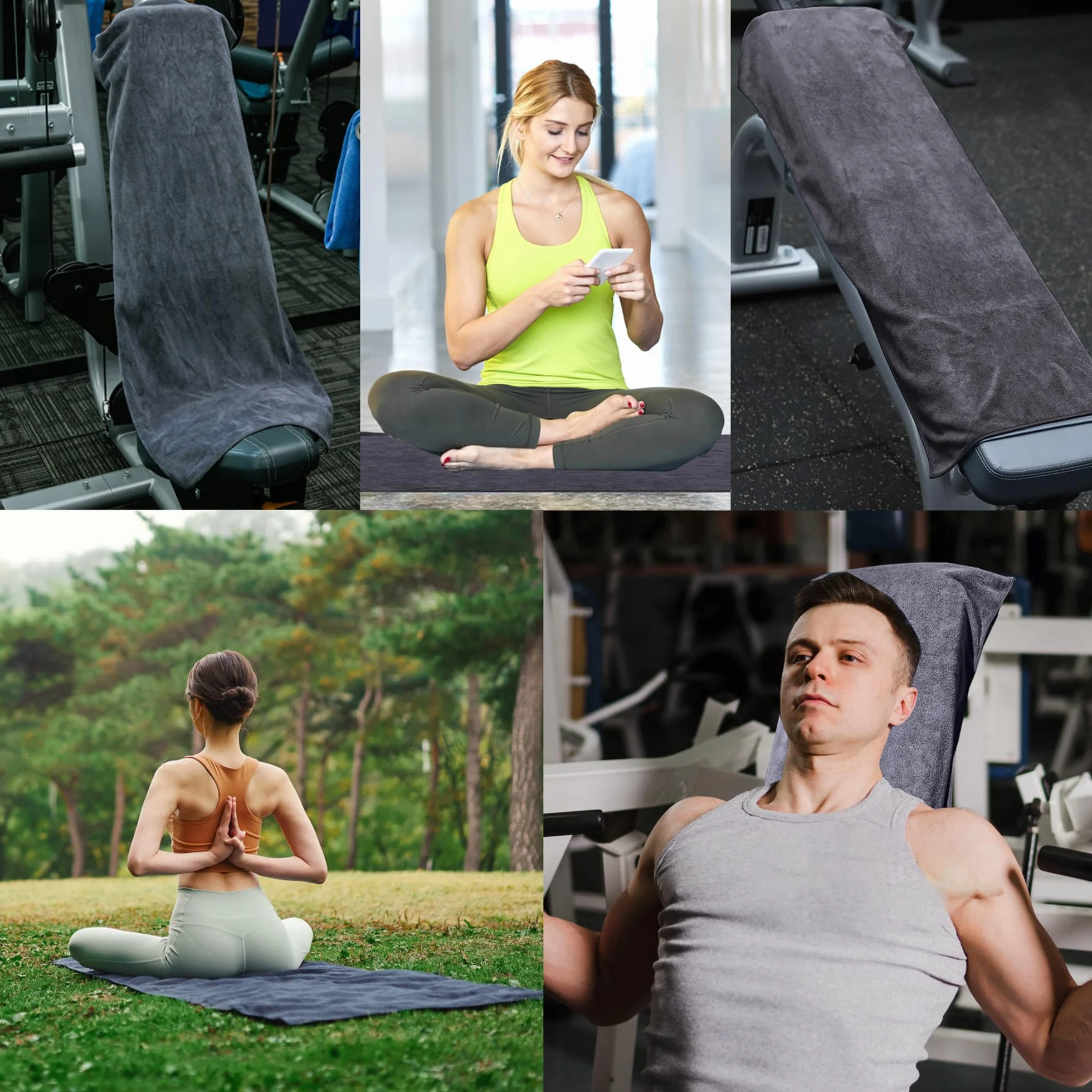 Ręcznik do fitnessu 120x50cm, sportowy ręcznik z kieszenią na zamek błyskawiczny, ręcznik z mikrofibry z wysokiej jakości mikrofibry, super absorpcja potu, ręczniki do siłowni na siłownię, trening