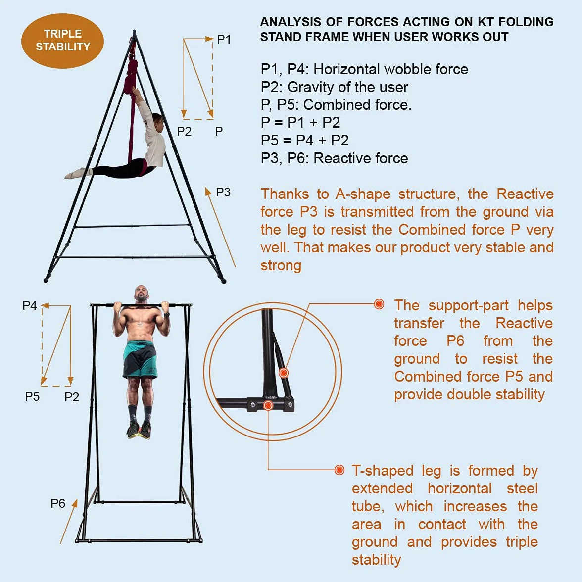KT Dedykowany Stojak do Aerial Yoga Model KT1.1520YG. Składana, przenośna, regulowana na wysokość, stabilna i trwała rama do Fly Yoga