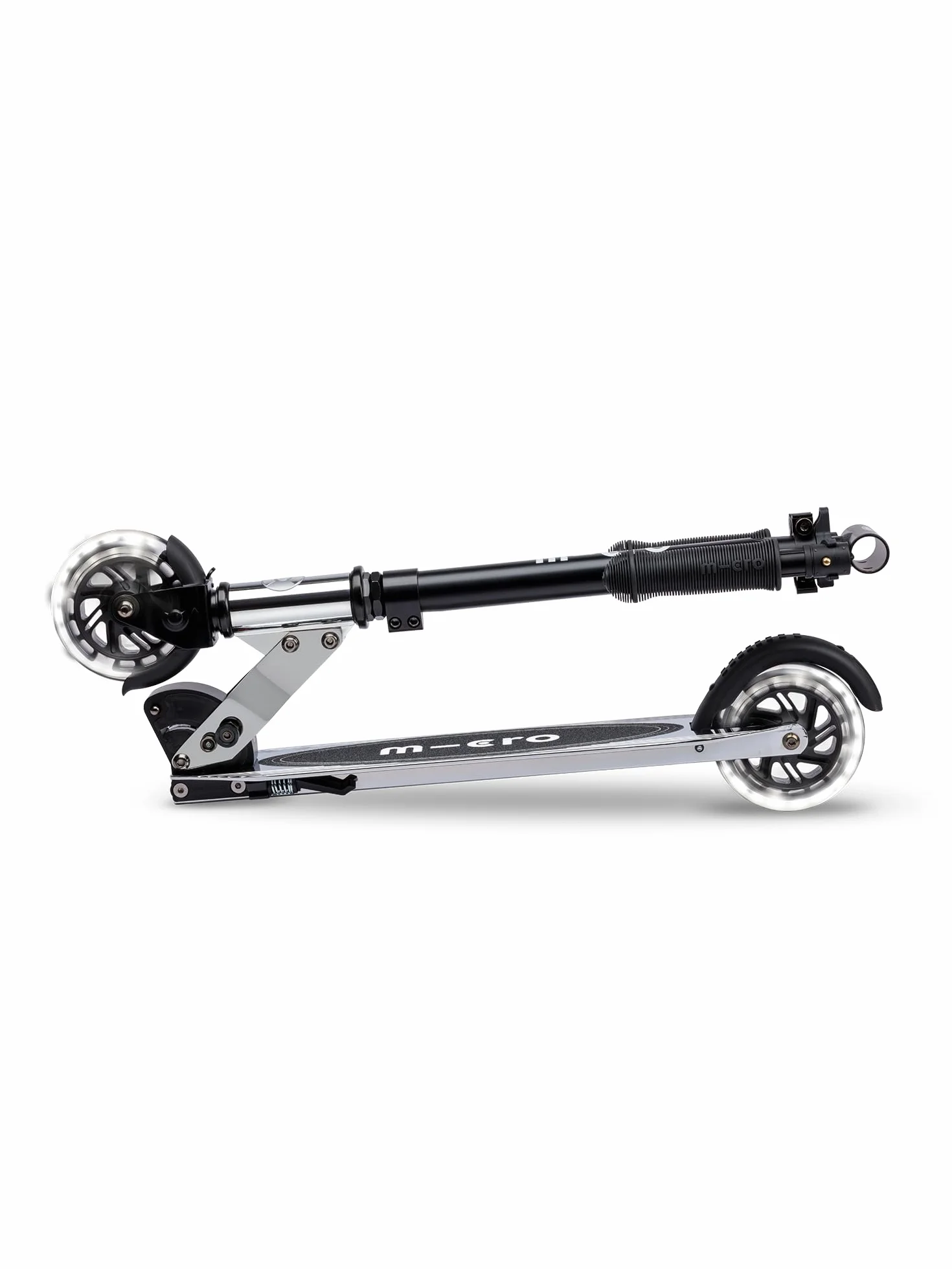 Micro | Micro Sprite LED Scooter 2 Wheels Kids | Skuter i składane uchwyty | Koła z oświetleniem LED | Lekki i regulowany w wysokości | +5 lat | Chłopcy i dziewczęta