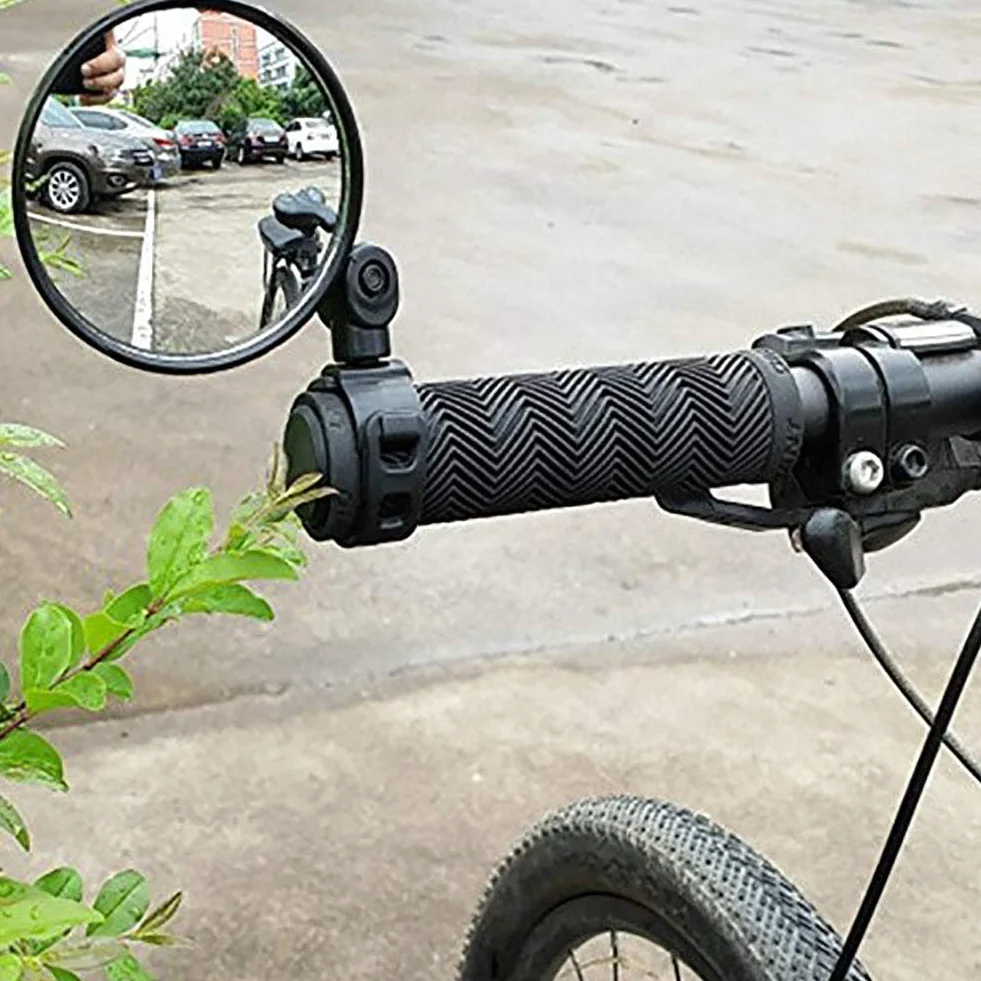ANGGREK Regulowane Lusterko Wsteczne Szerokokątne Wypukłe Lusterko do Jazdy na Rowerze z Obrotem o 360 Stopni, Lekka Konstrukcja Odporna na Zarysowania, Pasuje do Kierownicy 15-35 Mm (BLACK)