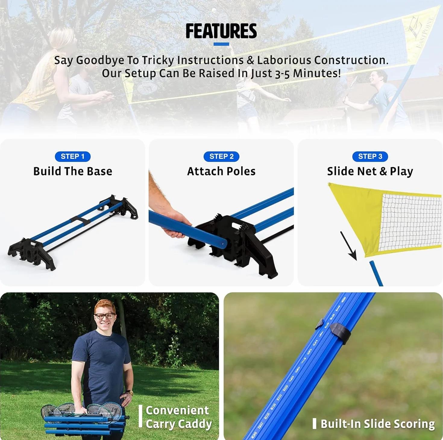 EastPoint Sports Zestaw do badmintona Easy Setup