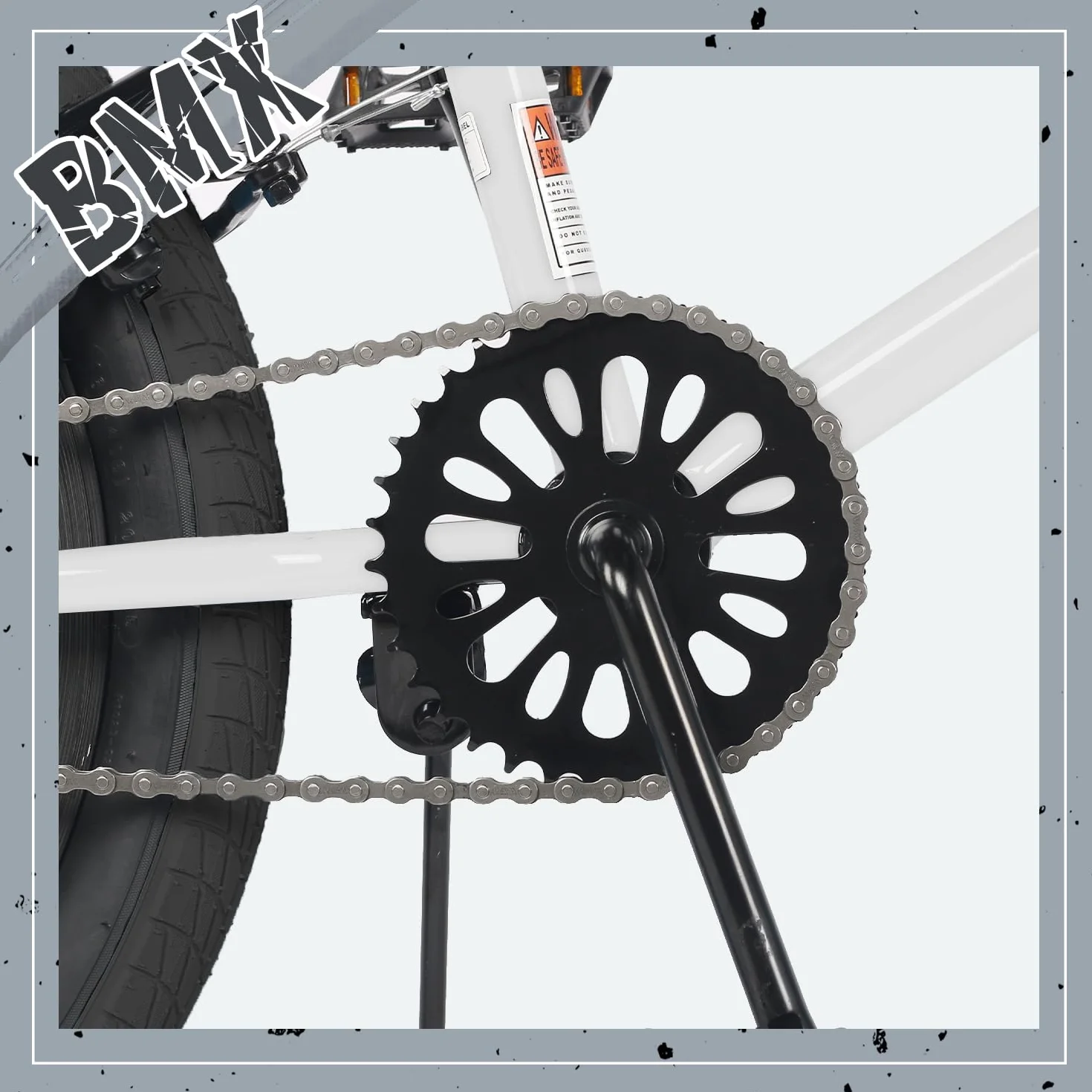 AVASTA Freestyle rower młodzieżowy BMX dla dzieci 6, 7, 8, 9, 10, 11, 12, 13, 14 lat, dla chłopców i dziewczynek, dla chłopców i dorosłych, z 4 pegami, biały