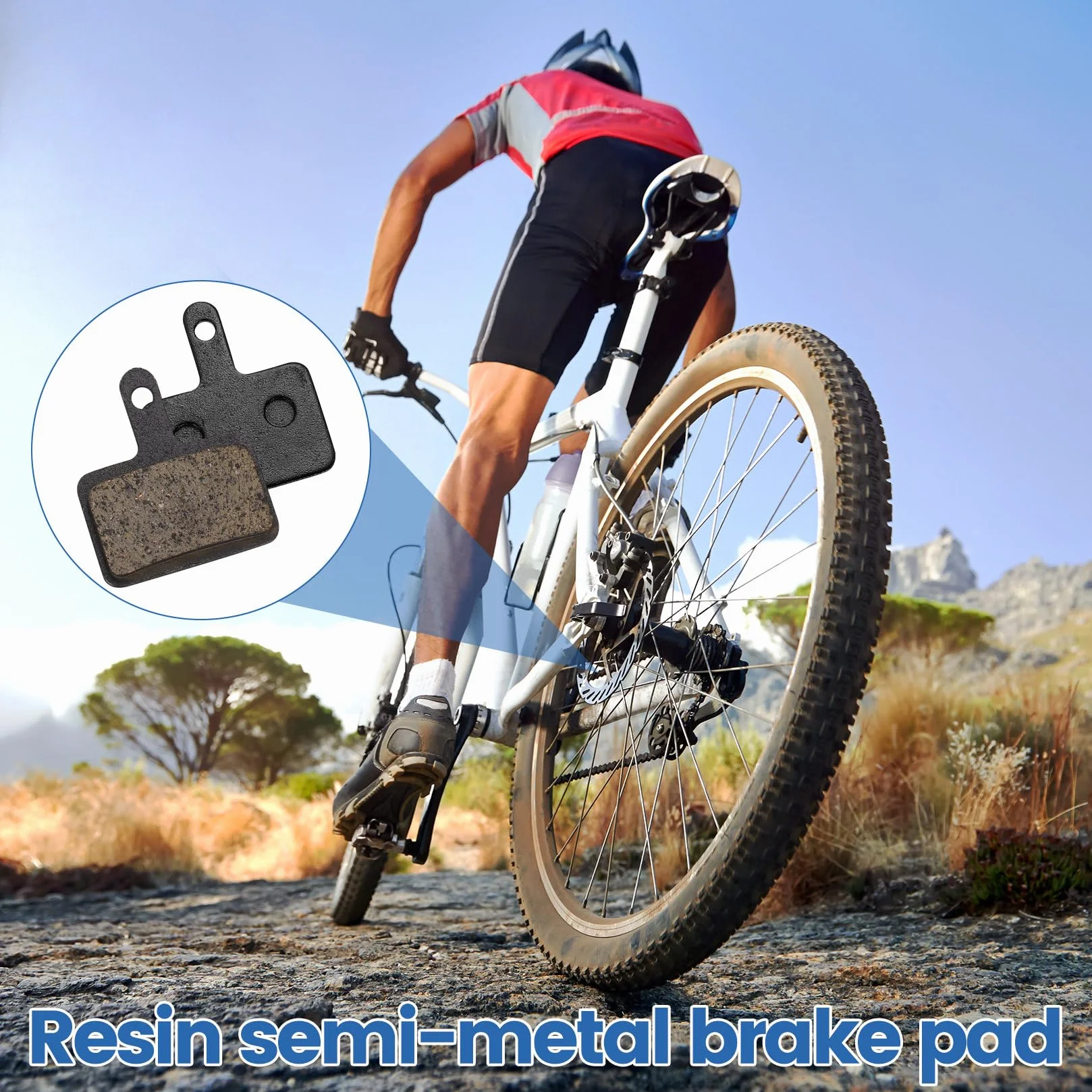6 par Rowerowe klocki hamulcowe do rowerów, półmetalowe klocki hamulcowe z żywicy do Shimano MT200 MT400 MT500 B01S B03S B05S