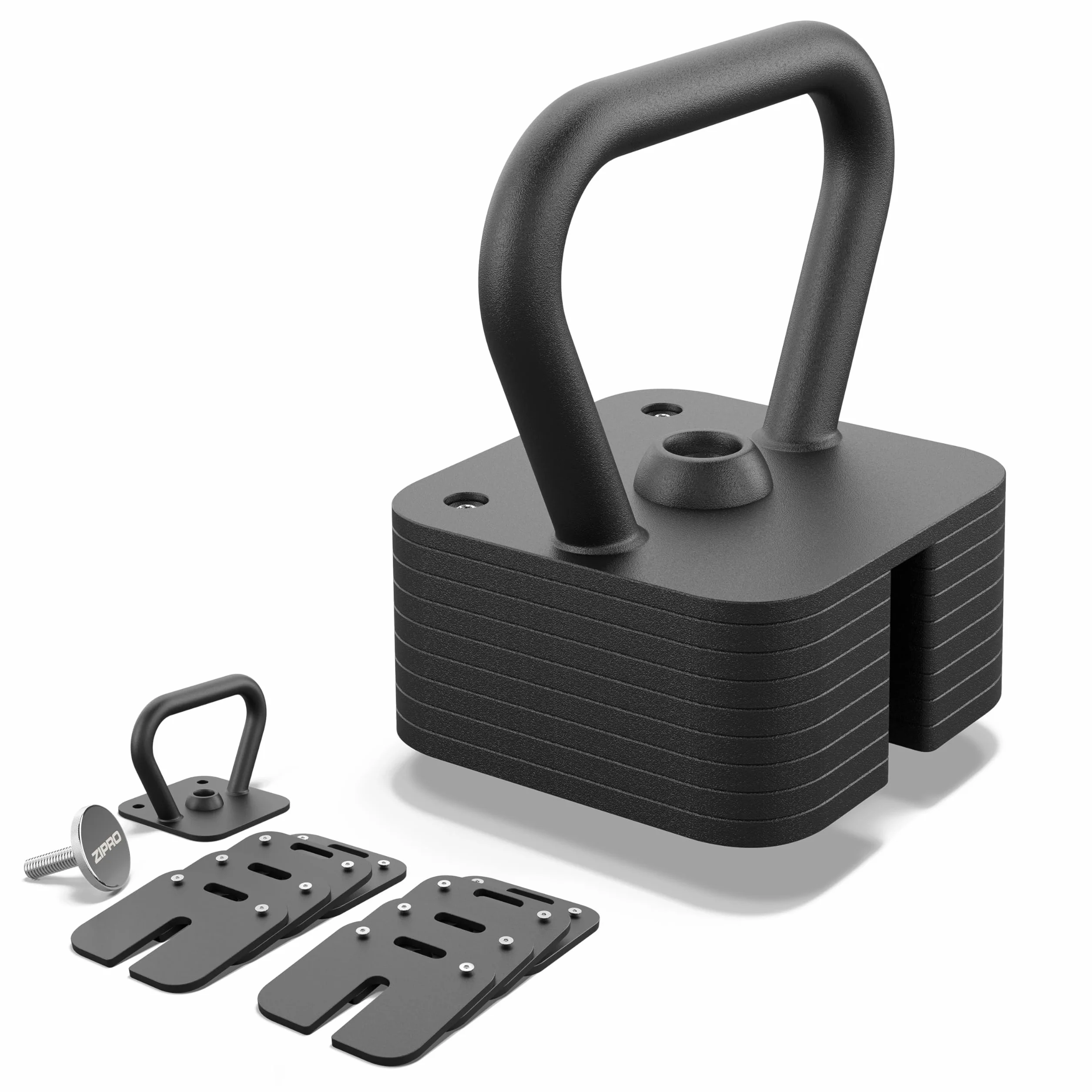 ZIPRO Kettlebell SQUARE Regulowana do 19 kg hantla kulowa Regulowana do treningu siłowego, fitness i workoutu w domu