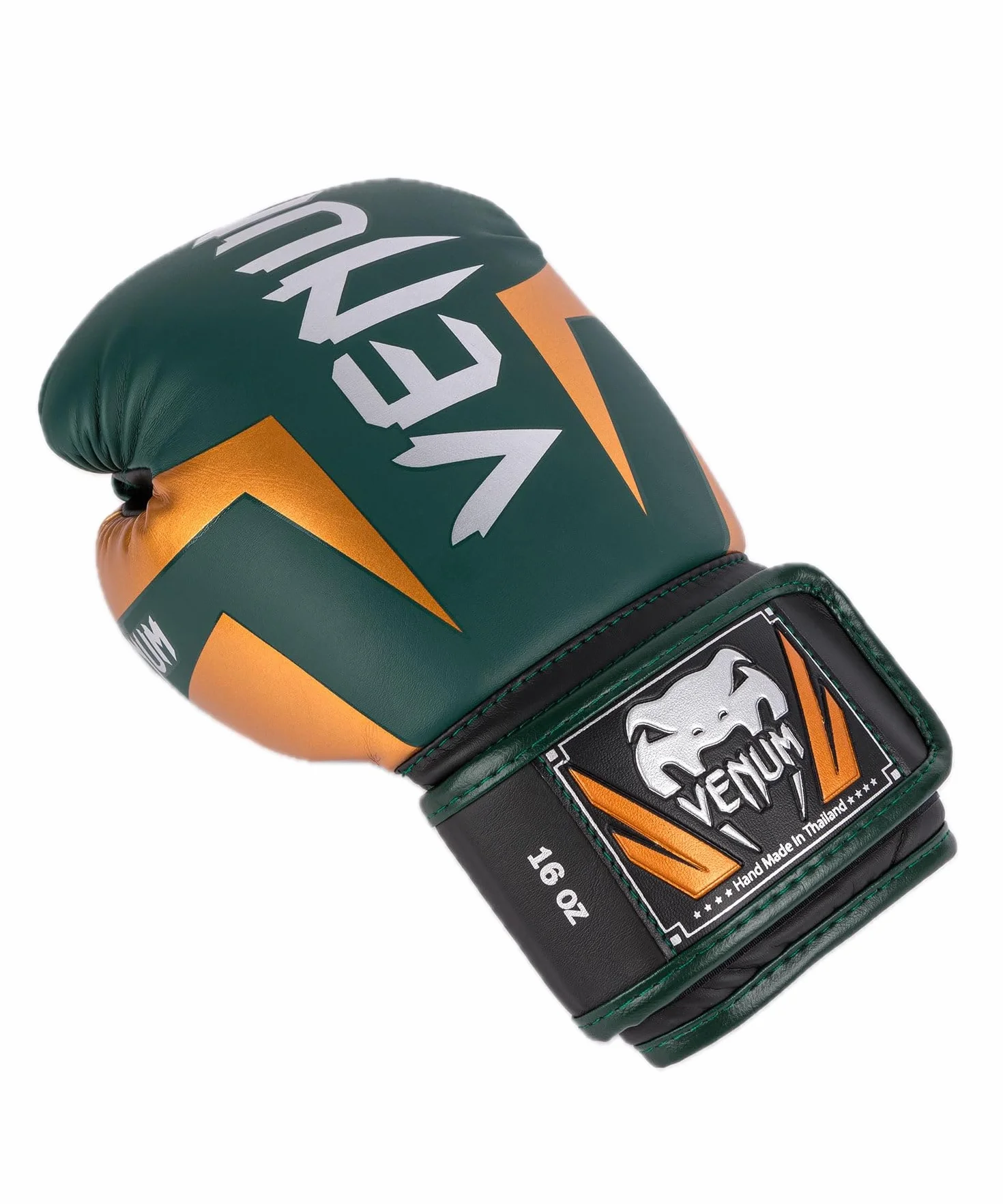 Venum Elite rękawice bokserskie - zielone/brązowe/srebrne - 12 oz