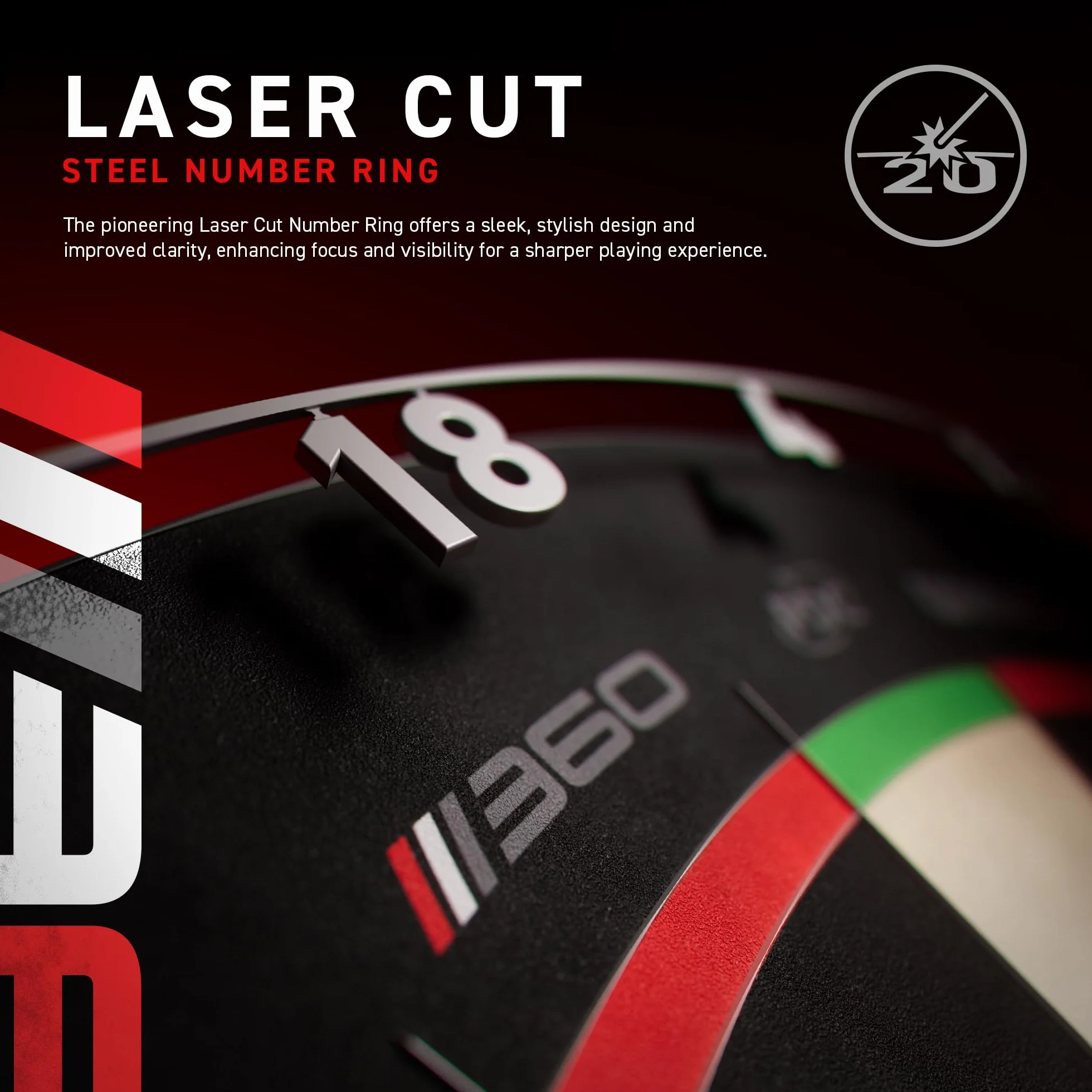 WINMAU Blade 360 Tarcza do rzutek Triple Core Carbon Pełna rotacja Symetryczna Grafika Profesjonalna tarcza do darta PDC
