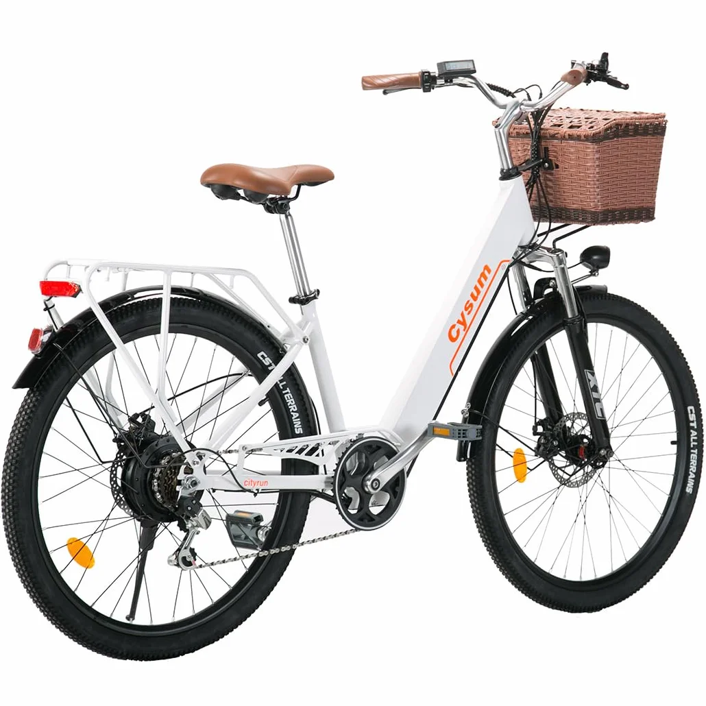 cysum Cityrun damski rower elektryczny 26'' 250 W 25 km/h 36 V 360WH zasięg 80 km