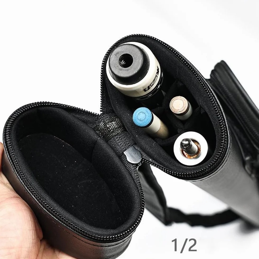 Torba na kije bilardowe 2 x 2, 4 otwory, twarde etui z PU, przenośna, na kije bilardowe 1/2 do snookera, torba do przechowywania kijów ochronnych, akcesoria do bilarda, akcesoria do stołu bilardowego