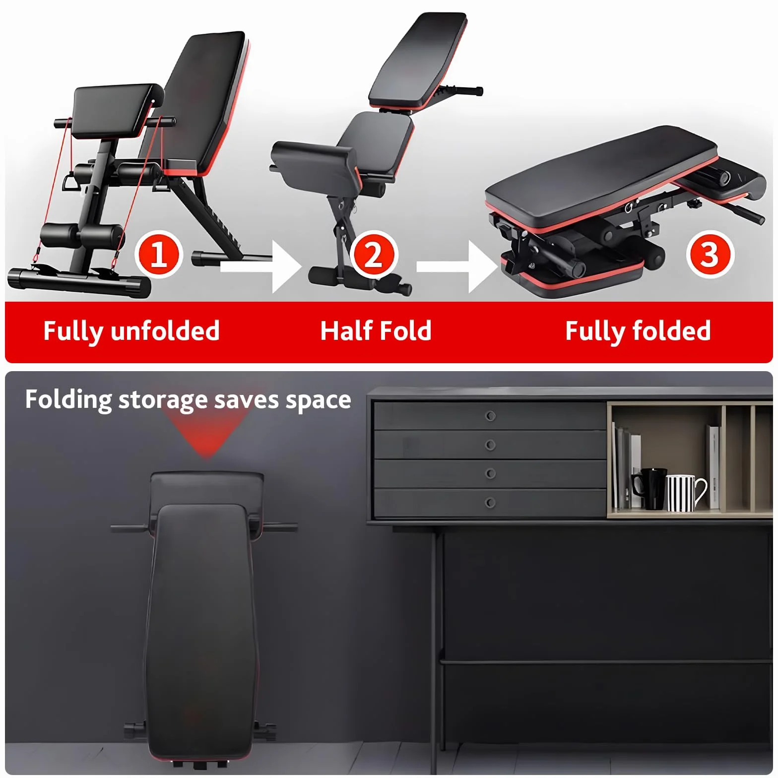 Adjustable Weight Bench,Workout Bench Press for Gym Fitness, Foldable Incline Decline Sit up for Full Body Exercise Bench,Multi-Purpose for Training Equipment