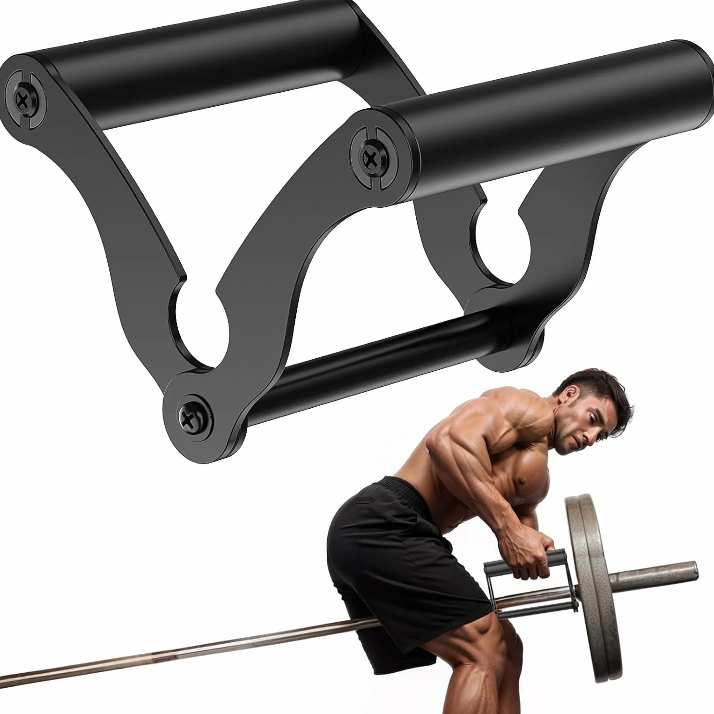 Lewufe Nasadka do sztangi Landmine Handle V Bar 1'' 5.1 cm platforma mocowania miny do treningu siłowego antypoślizgowa guma