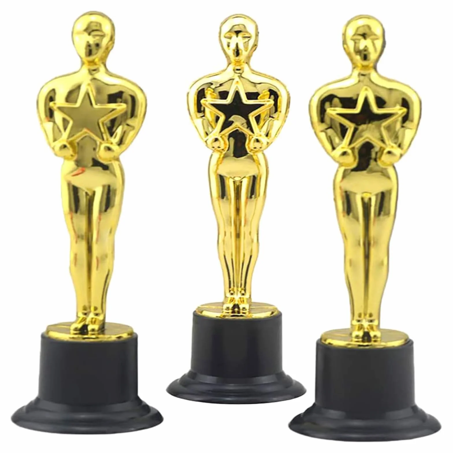 8 sztuk złotych trofeów, złote statuetki trofeów, na ceremonię nagród, nagrody imprezowe, uroczystości sportowe (15 cm / 5,90 cala)