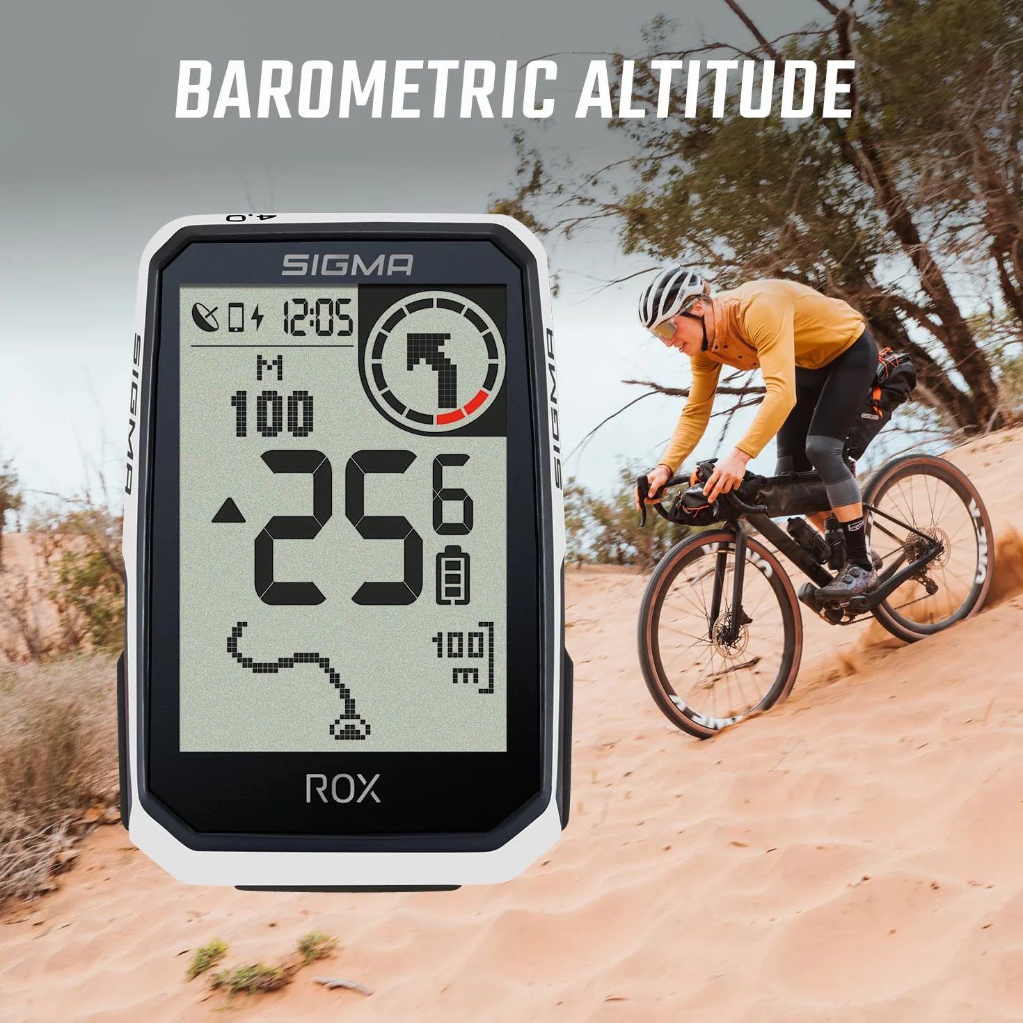 SIGMA ROX 4.0 Endurance White HR Set | komputer rowerowy GPS z czujnikiem tętna i przyciskiem OVERCLAMP | czas pracy baterii 41 h, kompatybilny z 30 funkcjami, takimi jak pomiar wysokości i prędkości