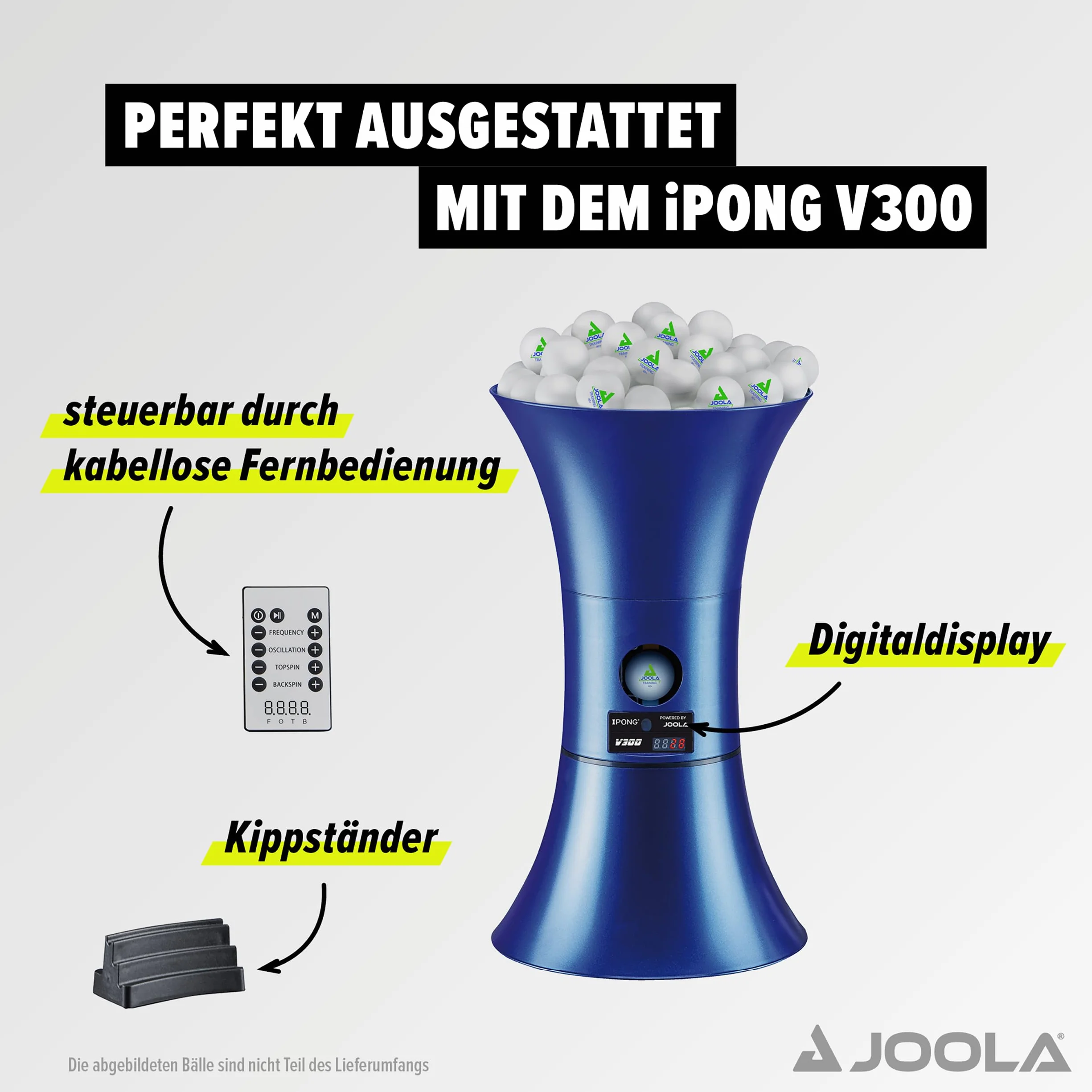JOOLA iPong V300 robot do tenisa stołowego, V200, maszyna do tenisa stołowego do tenisa stołowego 40+ mm