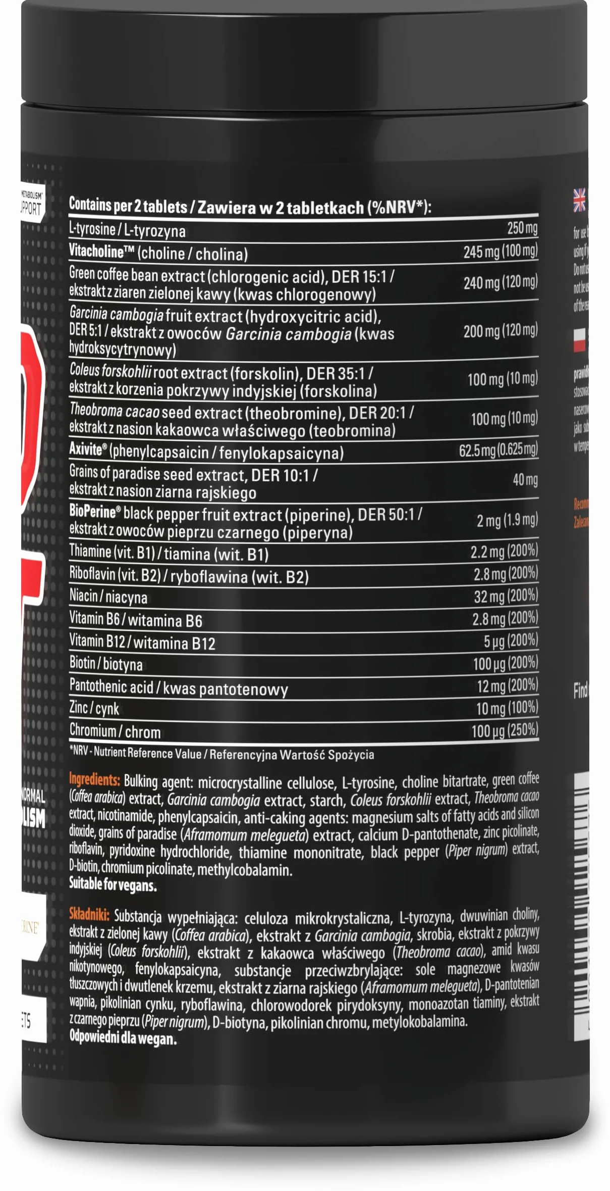 Skill Nutrition Pro Cut | 180 tabletek | Zaawansowana formuła wspomagająca spalanie tłuszczu | Ekstrakt z zielonej herbaty | L-karnityna | CLA | BioPerine® | Wsparcie metabolizmu i energii