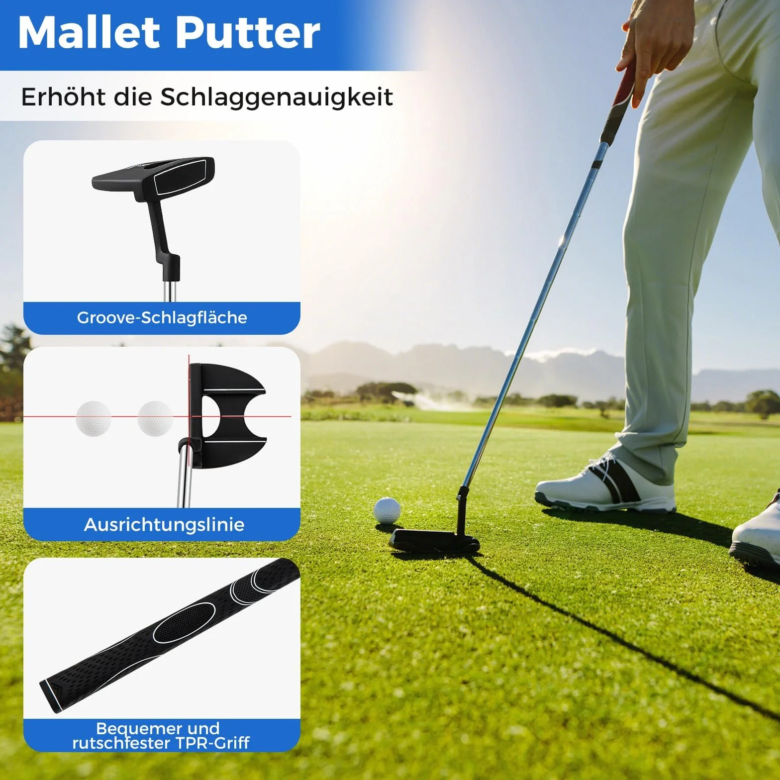 COSTWAY Kompletny zestaw kijów golfowych dla mężczyzn, 9-częściowy zestaw kijów golfowych dla praworęcznych z torbą i osłoną przeciwdeszczową, zestaw golfowy z 1 Driver i 3 Fairway i 4 Hybrid & 6/7/8