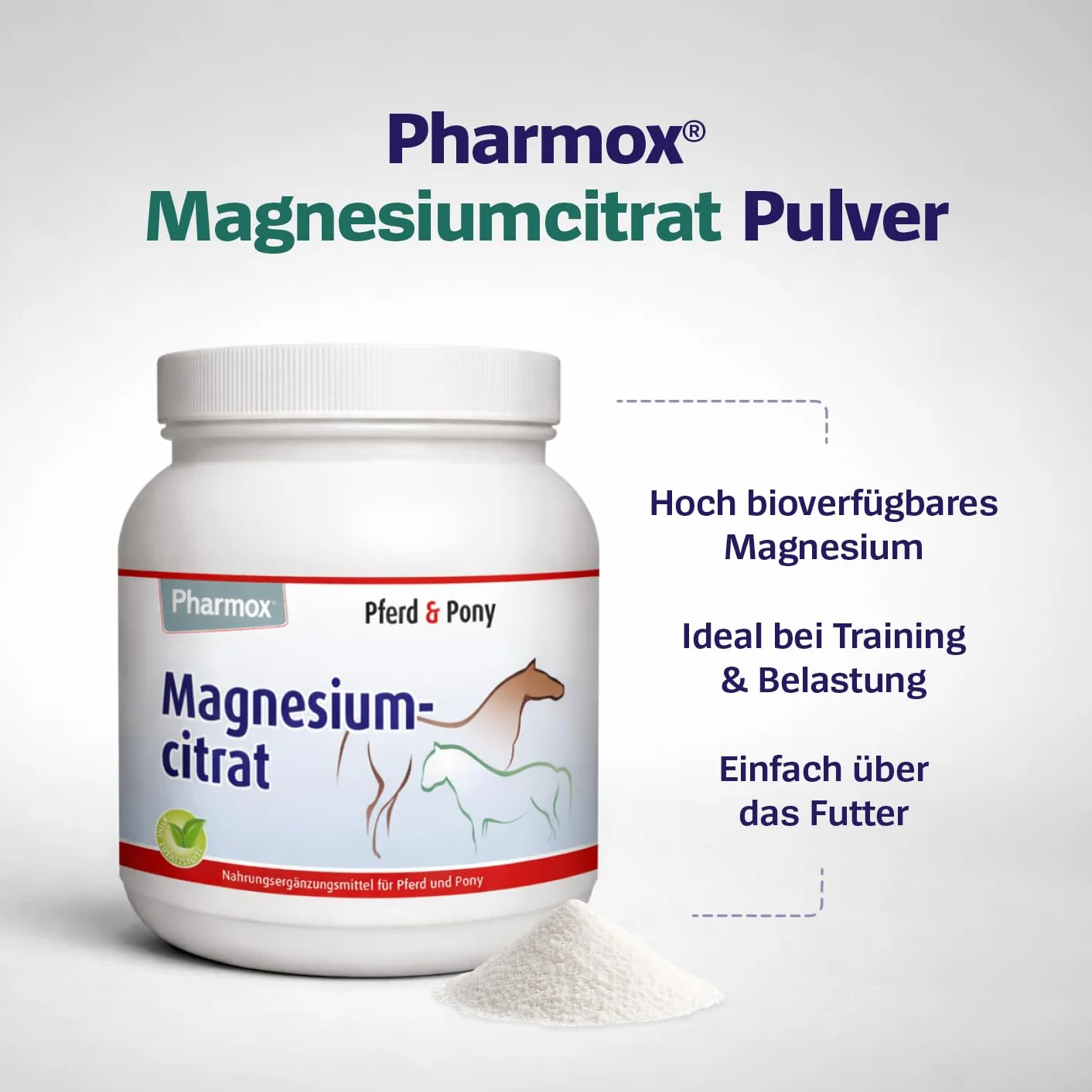 Hord & Pony cytrynian magnezu (500 g proszku) – 100% czystego magnezu bez dodatków – wysoka dawka – dobry dla funkcjonowania mięśni – do utrzymania mocnych kości