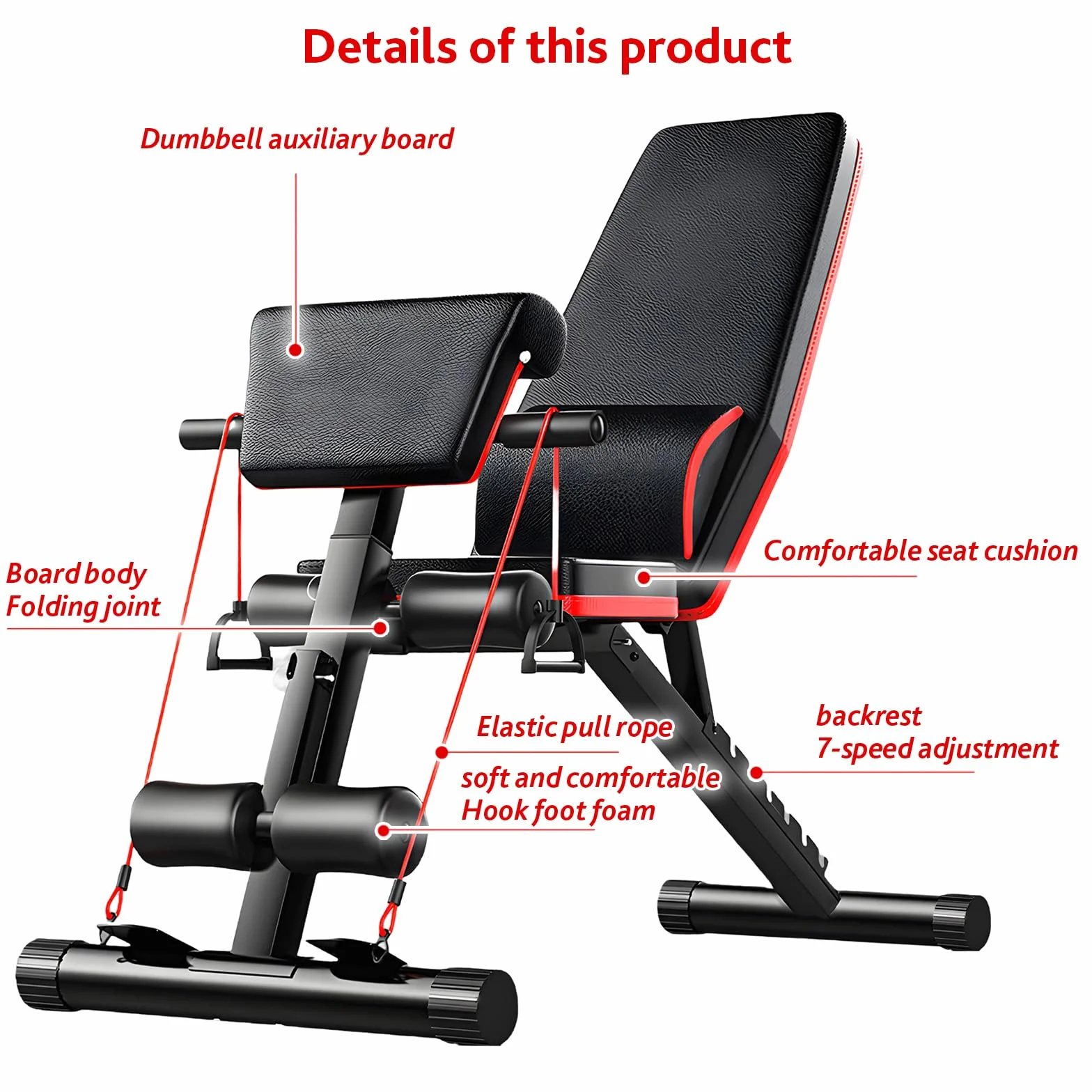 Adjustable Weight Bench,Workout Bench Press for Gym Fitness, Foldable Incline Decline Sit up for Full Body Exercise Bench,Multi-Purpose for Training Equipment