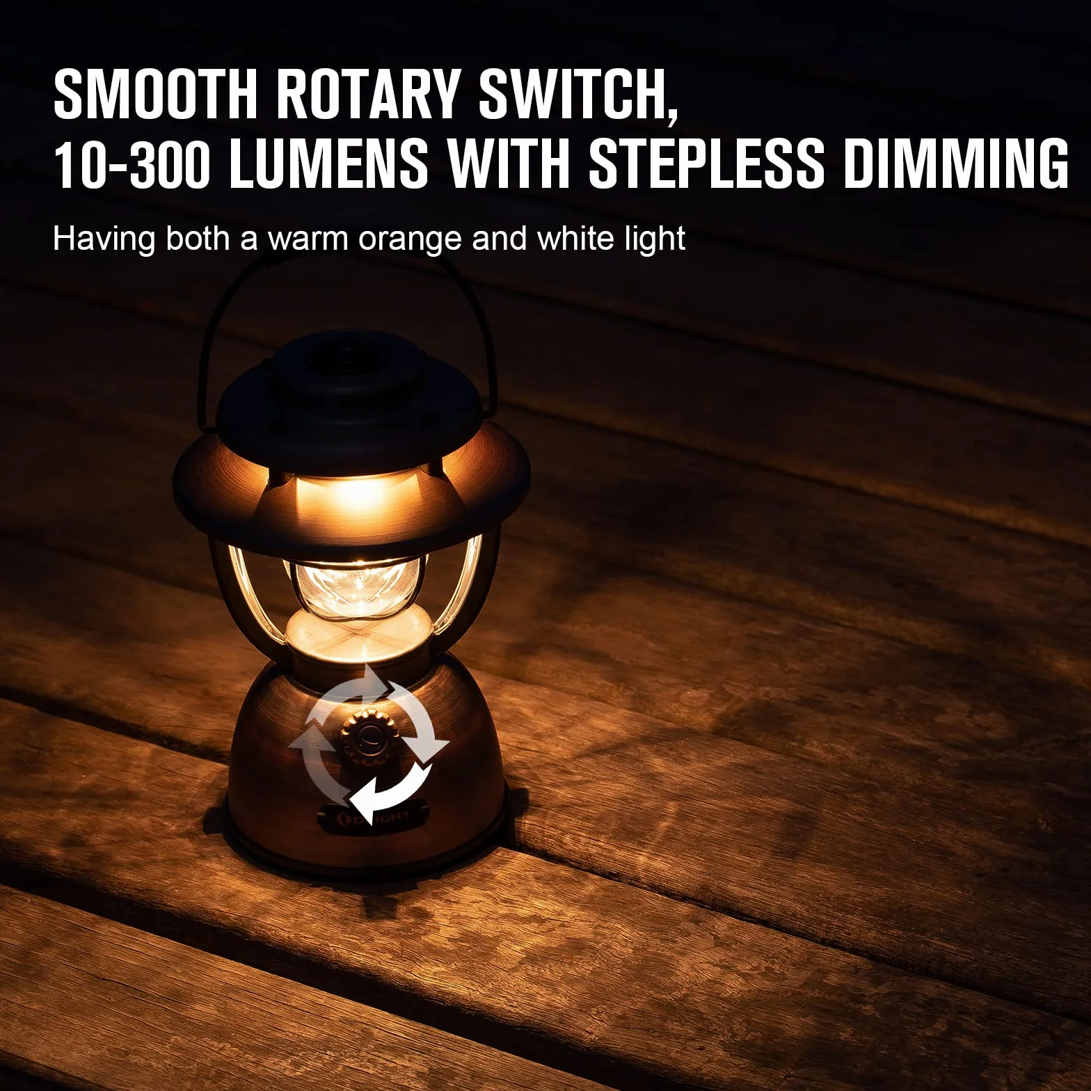 OLIGHT Olantern Classic 2 Pro 300 LM Lampa kempingowa , latarnia LED w stylu retro, z możliwością płynnego ściemniania, awaryjny power bank z możliwością ładowania przez USB(zabytkowa miedź)
