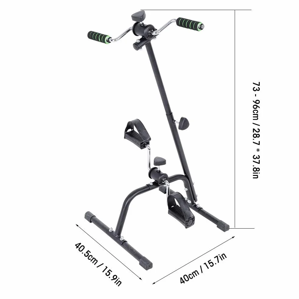 Mini rower treningowy, ćwiczenia ramion i nóg, trening rowerowy dla osób starszych z niepełnosprawnościami, czarny, stal nierdzewna, regulowane siedzisko i opór, tarcie