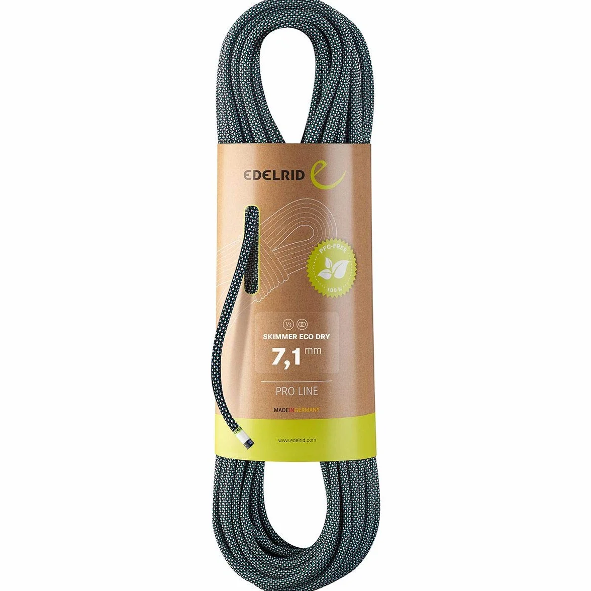 EDELRID Skimmer ECO Dry 7,1 mm 60 m czarna, lina wspinaczkowa, rozmiar 60 m - kolor Night