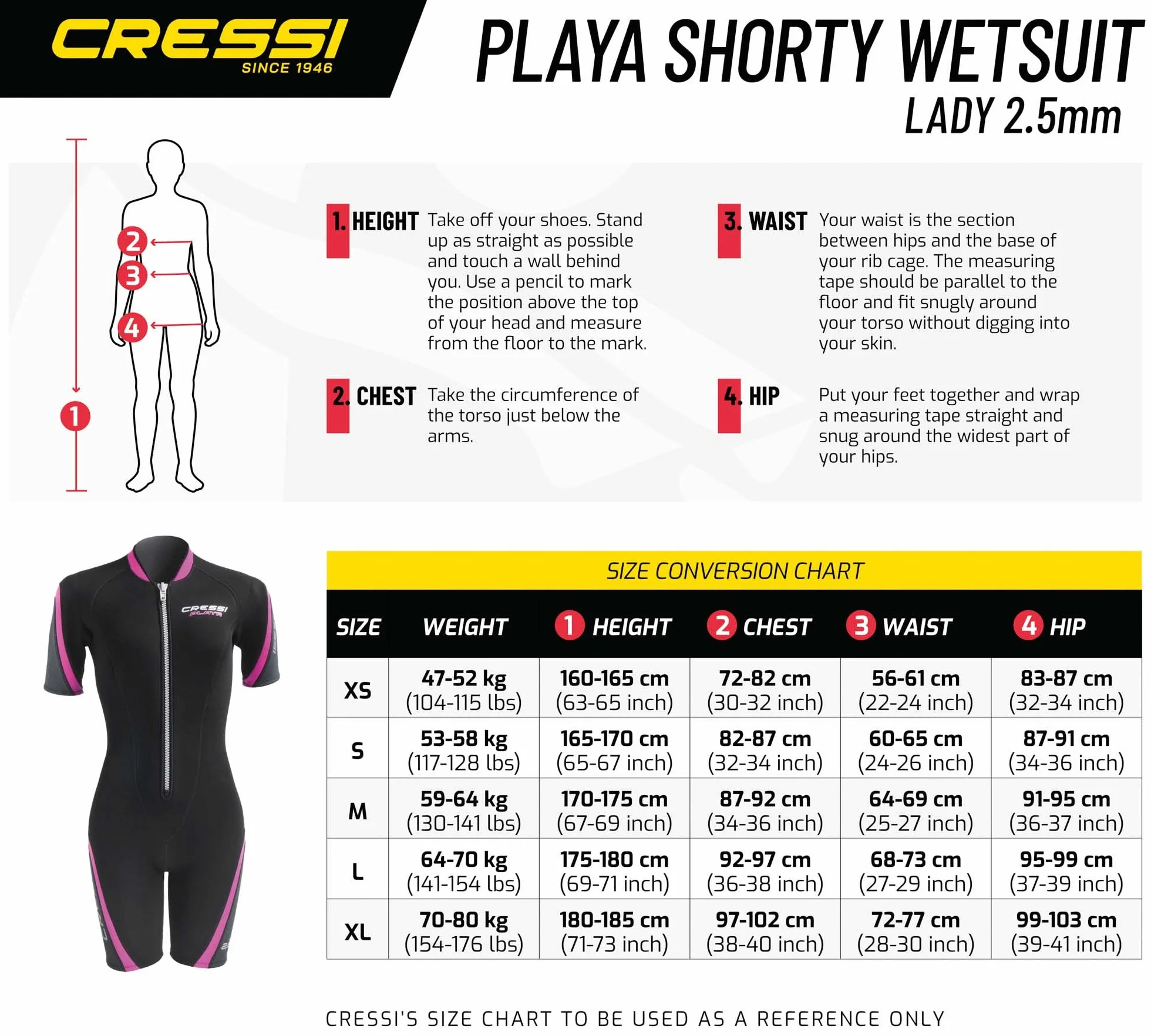 Cressi Playa Man Wetsuit 2,5 mm - męskie spodenki neoprenowe spodenki do nurkowania premium