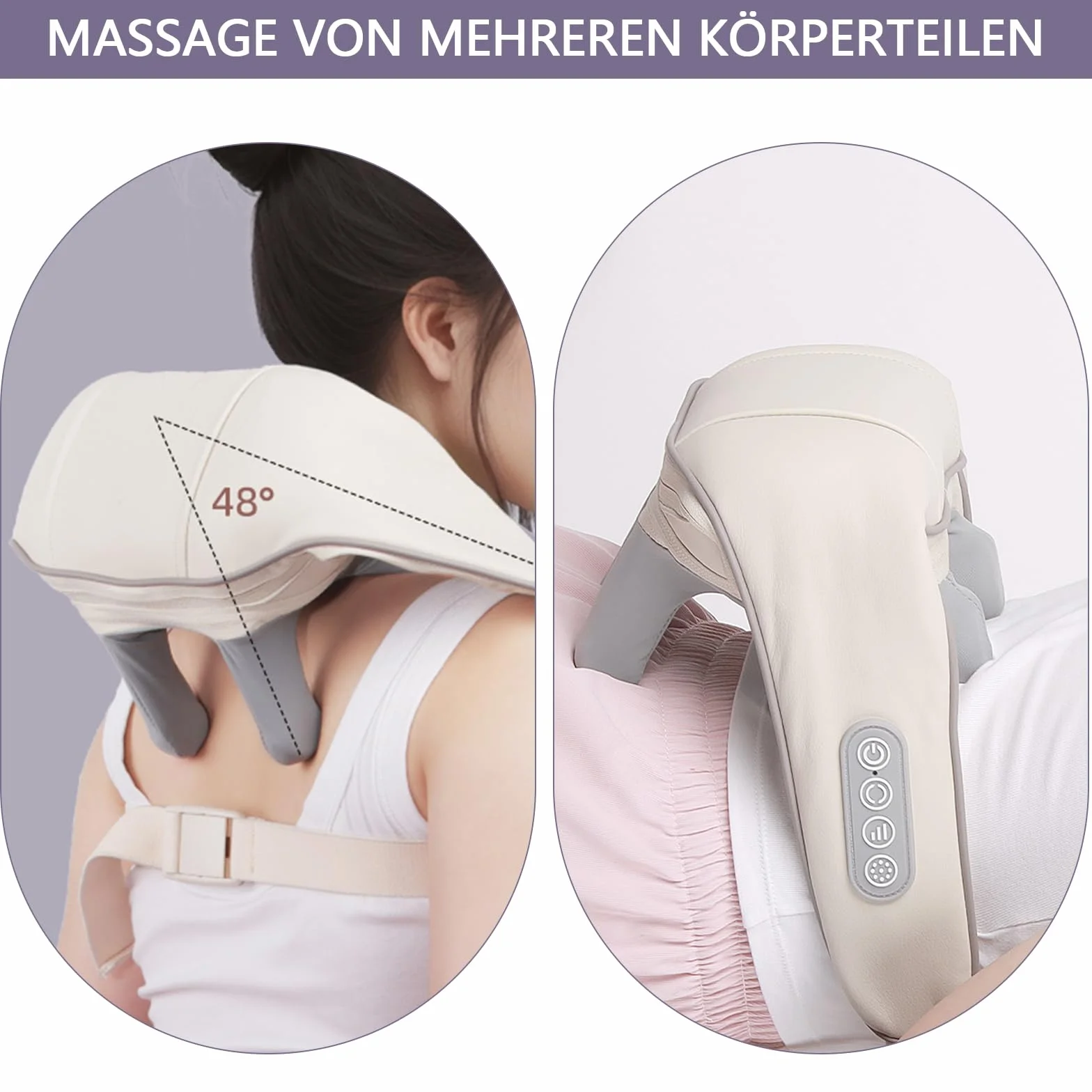 Urządzenie do masażu ramion i karku, masażer Shiatsu z głębokimi tkankami 6D, z 6 silikonowymi głowicami do masażu, głębokie ugniatanie tkanek, elektryczne urządzenie do masażu pleców, nóg