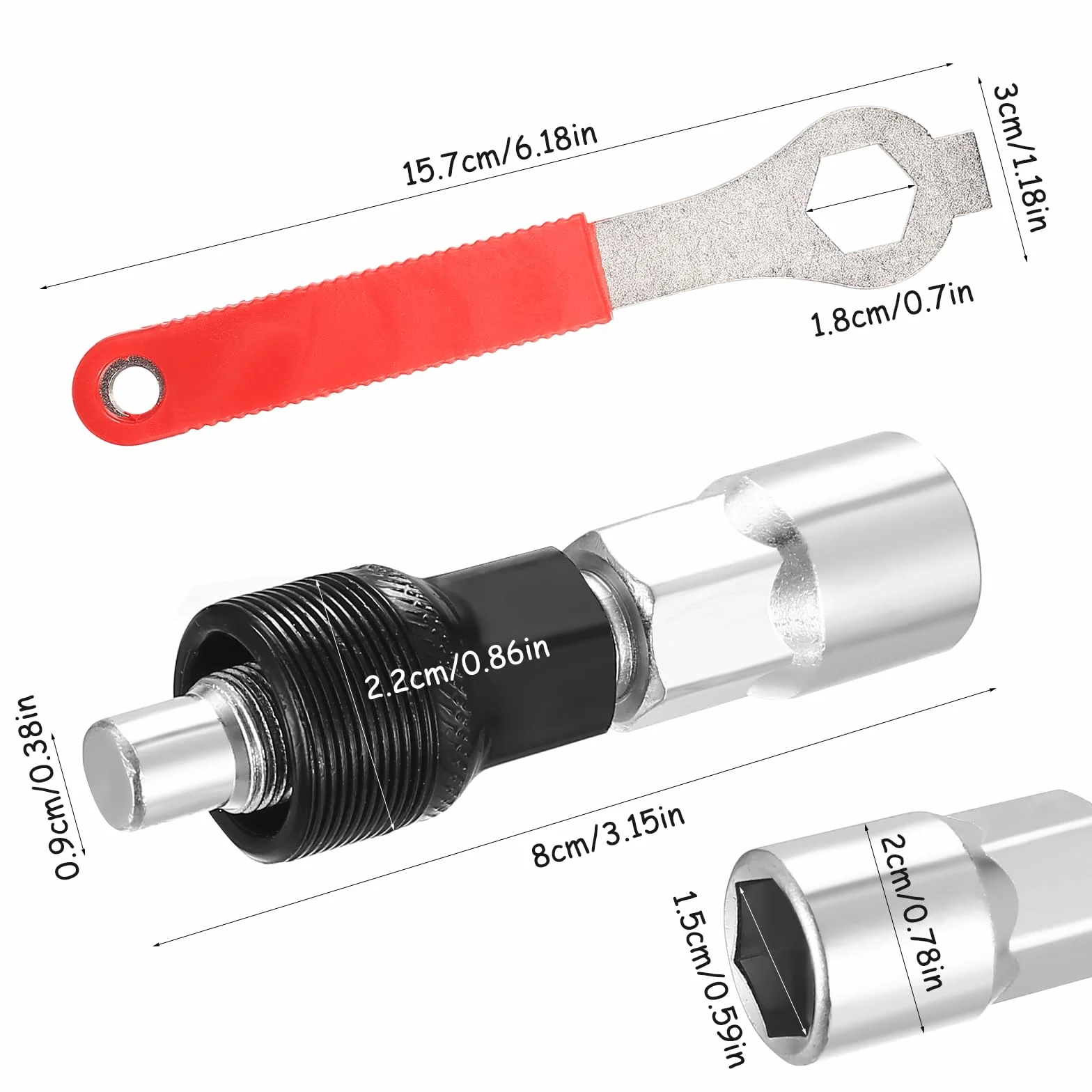 Ściągacz korby rowerowej, 5 szt., narzędzie do korby rowerowej, narzędzie do ściągania korby i suportu, 16 mm, klucz do suportu pedałowego, narzędzie rowerowe, klucz płaski, usuwanie korby rowerowej