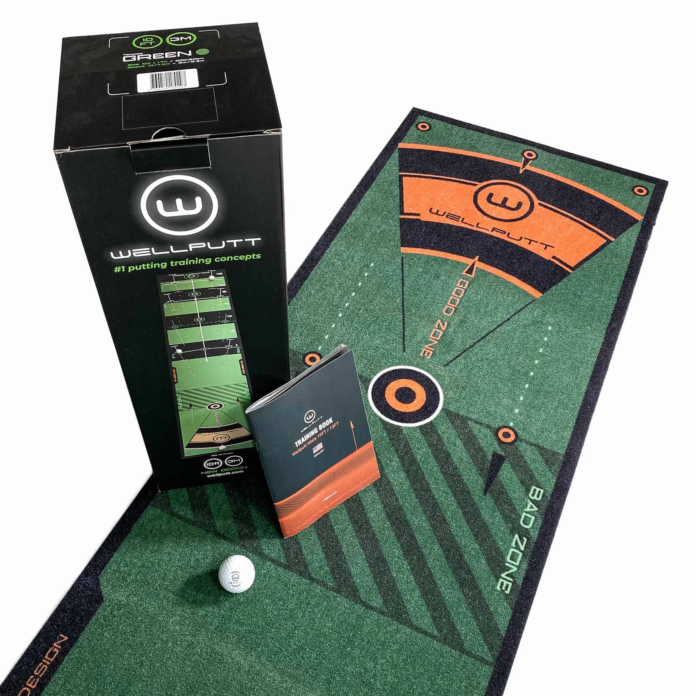 WELLPUTT - Golf Putting Mata - 3m Zielony
