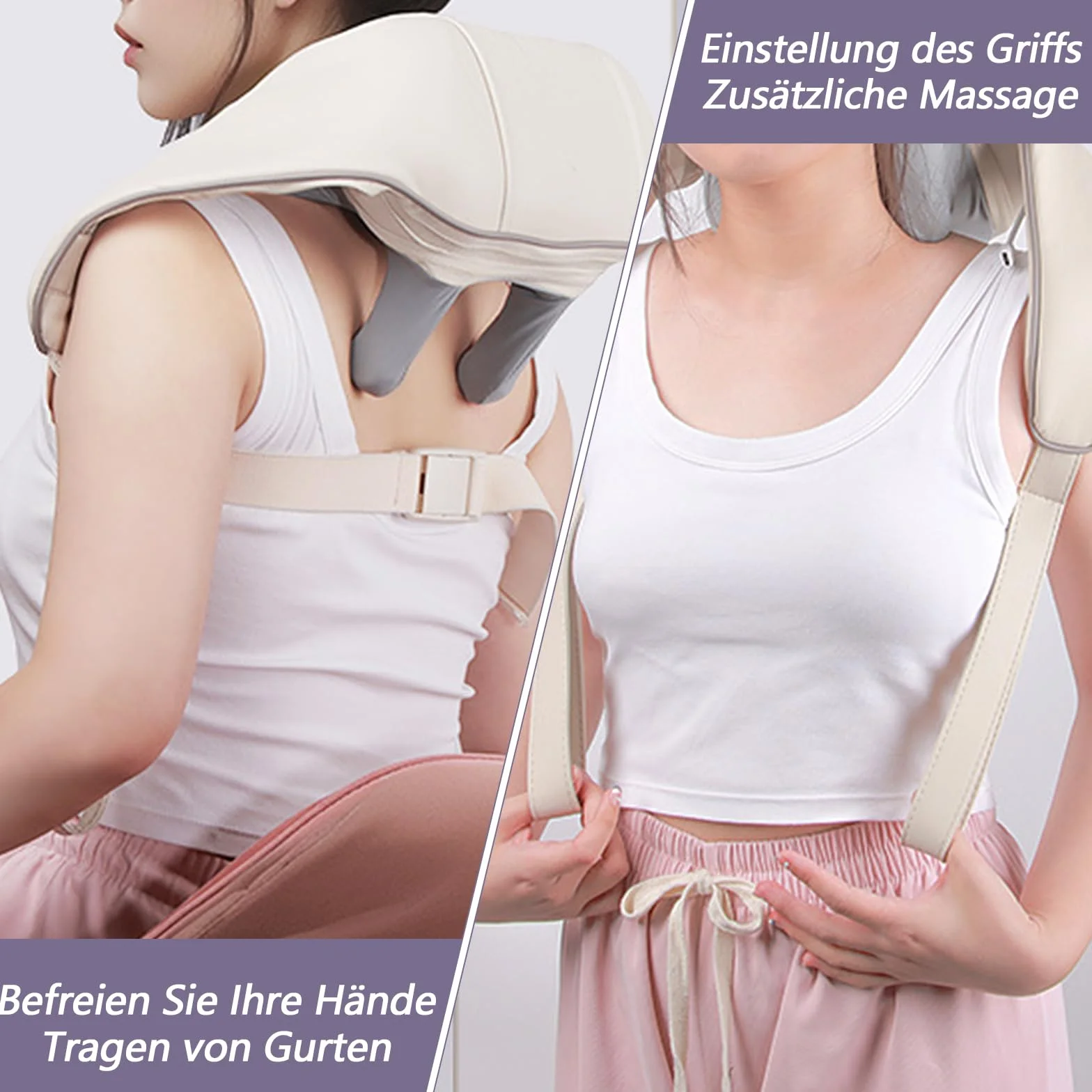 Urządzenie do masażu ramion i karku, masażer Shiatsu z głębokimi tkankami 6D, z 6 silikonowymi głowicami do masażu, głębokie ugniatanie tkanek, elektryczne urządzenie do masażu pleców, nóg